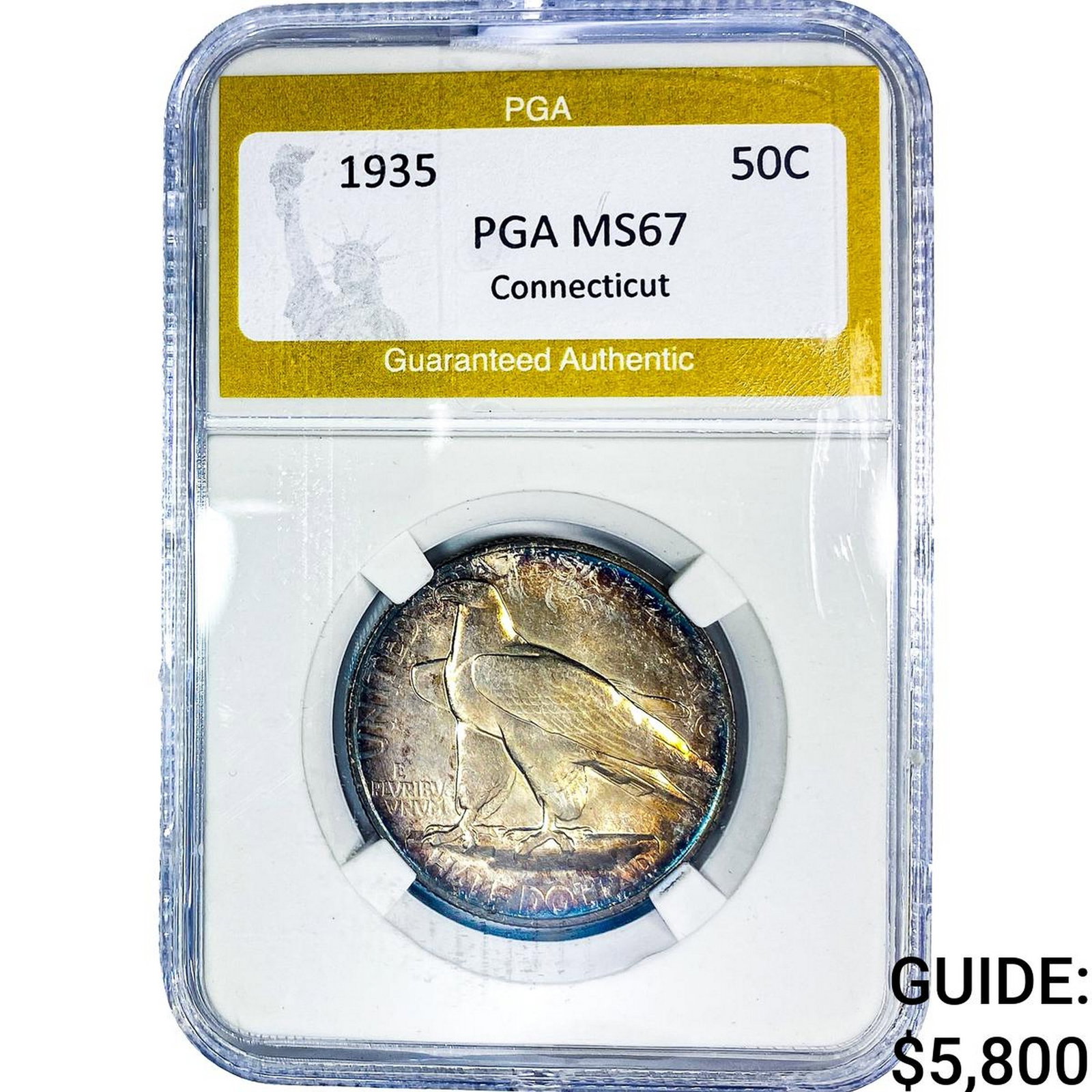 1935 Connecticut Half Dollar PGA MS67: 1935 Connecticut Half Dollar PGA MS67