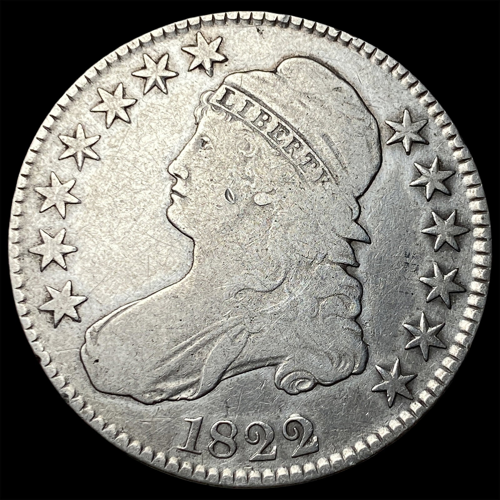 1822 Capped Bust Half Dollar LIGHTLY CIRCULATED: 1822 Capped Bust Half Dollar LIGHTLY CIRCULATED