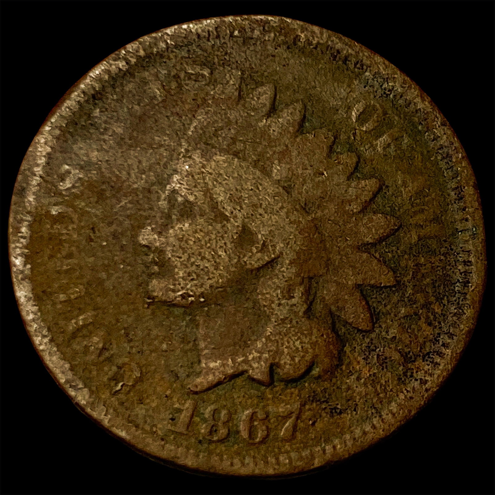 1867 Indian Head Cent NICELY CIRCULATED: 1867 Indian Head Cent NICELY CIRCULATED