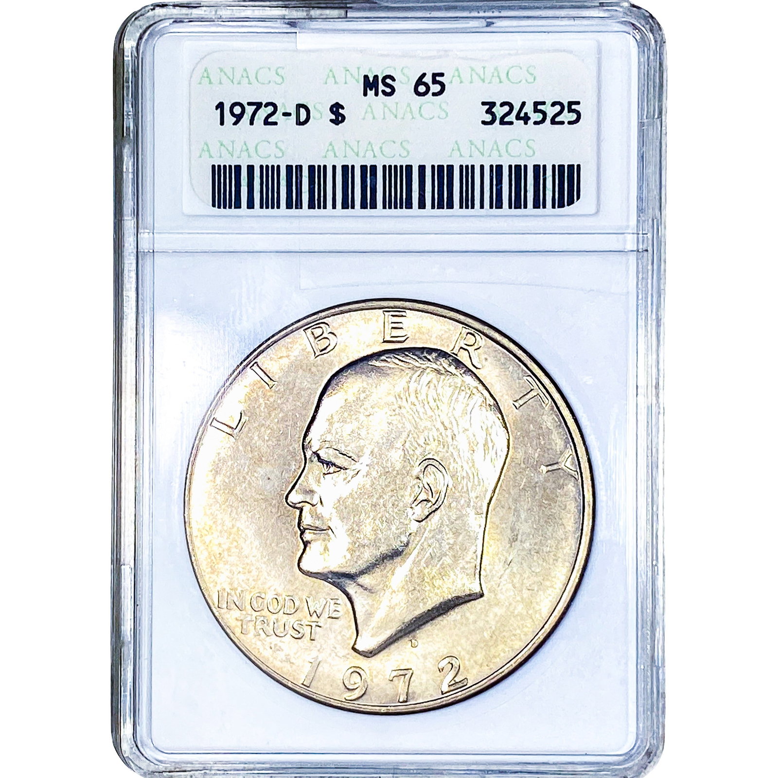 1972-D Eisenhower Dollar ANACS MS65: 1972-D Eisenhower Dollar ANACS MS65