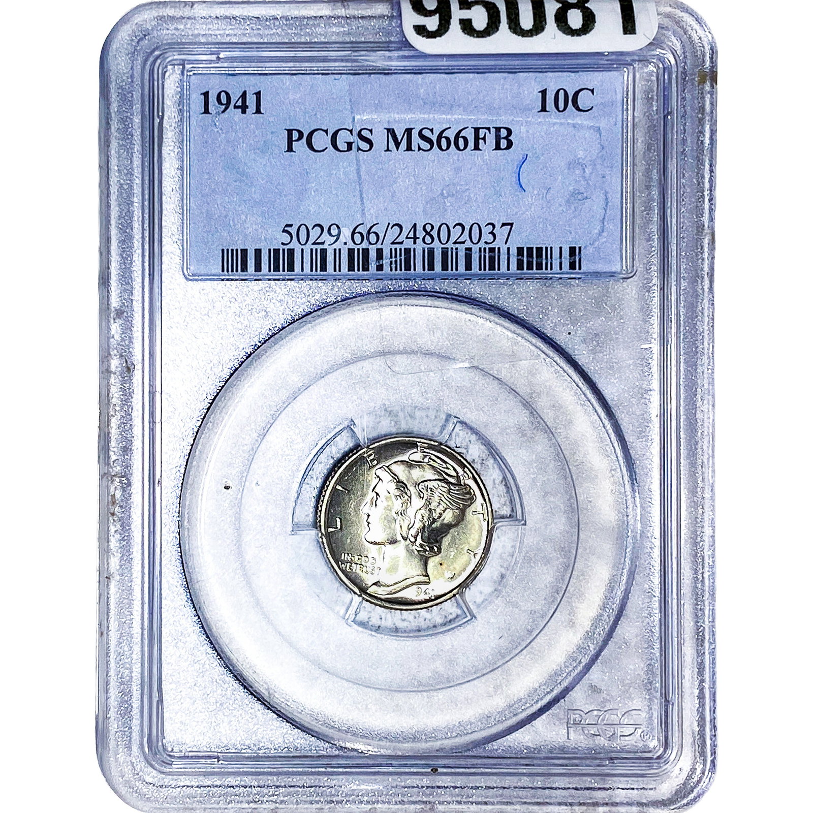 1941 Mercury Silver Dime PCGS MS66 FB: 1941 Mercury Silver Dime PCGS MS66 FB