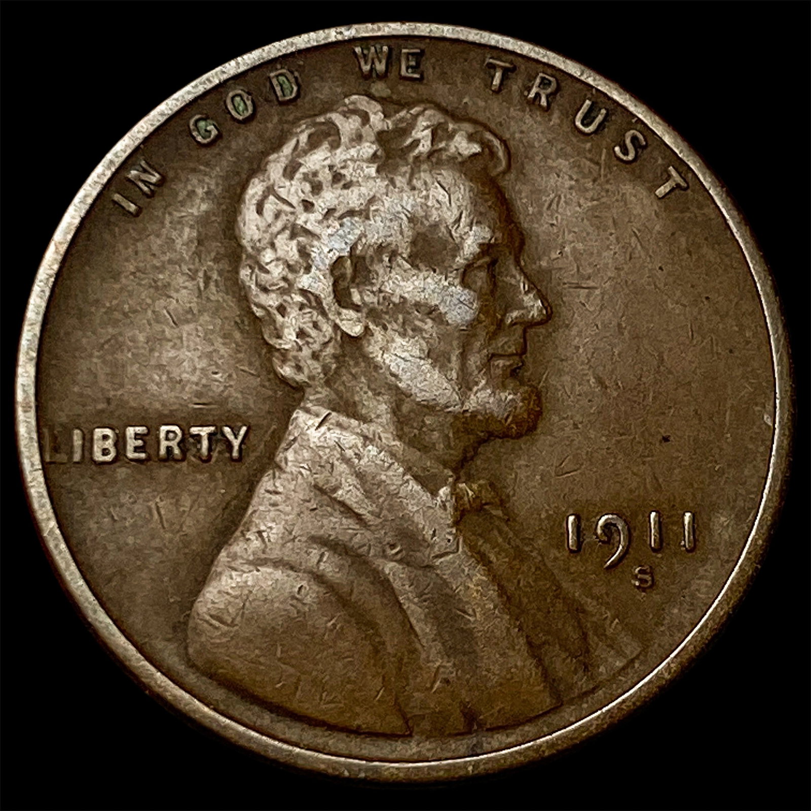 1911-S Lincoln Wheat Cent NEARLY UNCIRCULATED: 1911-S Lincoln Wheat Cent NEARLY UNCIRCULATED
