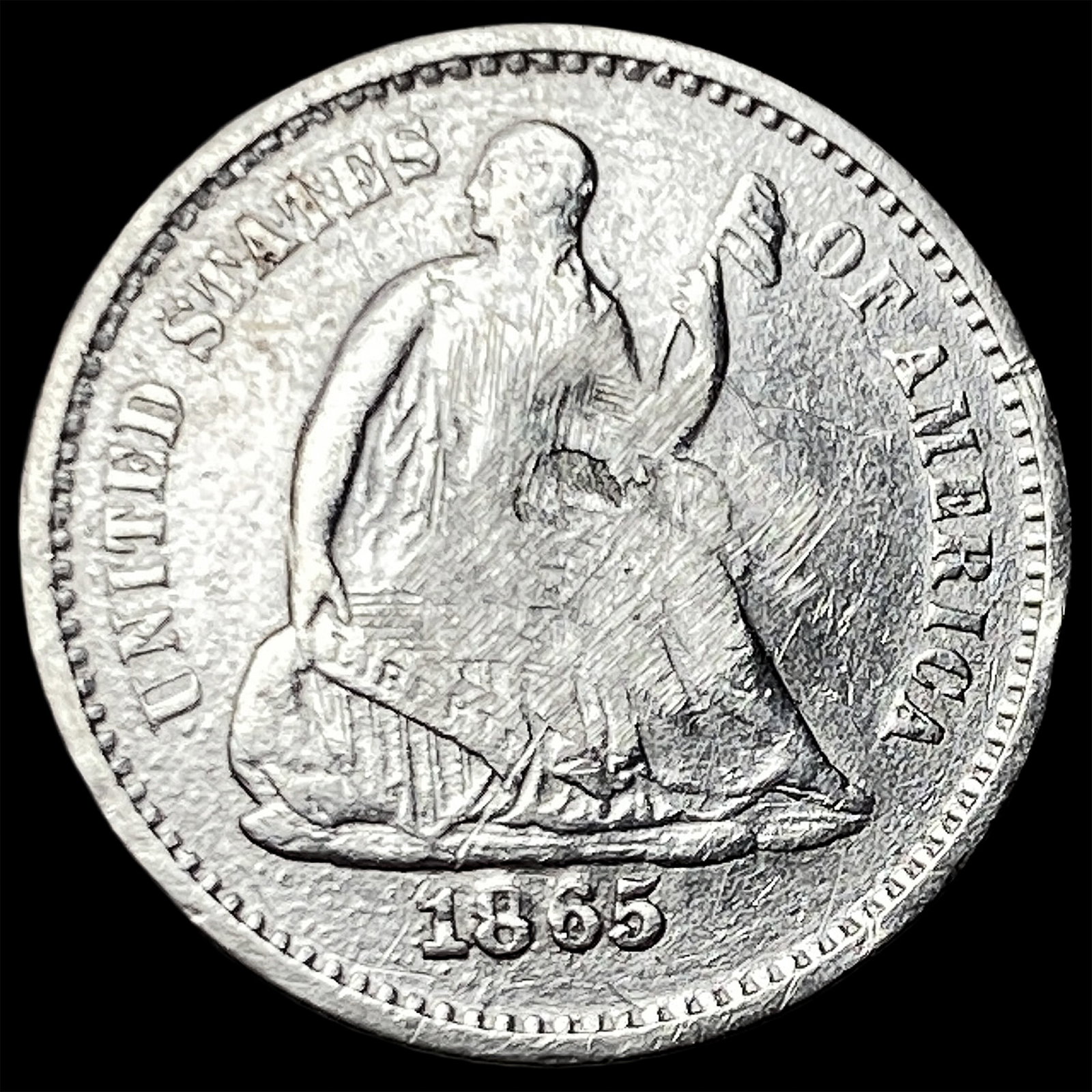 1865-S Silver Half Dime HIGH GRADE: 1865-S Silver Half Dime HIGH GRADE