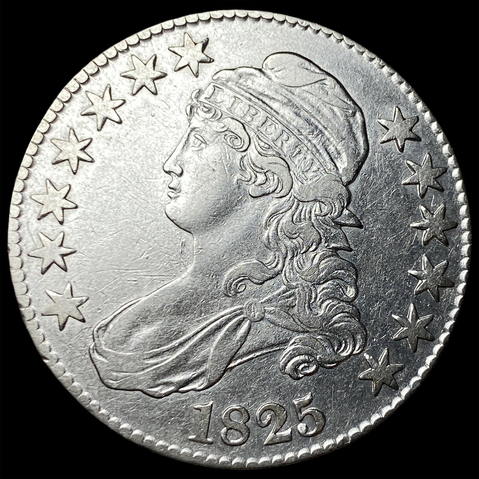 1825 Capped Bust Half Dollar CHOICE AU: 1825 Capped Bust Half Dollar CHOICE AU