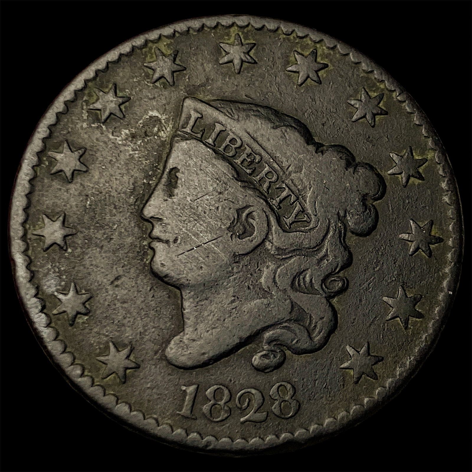 1828 Coronet Head Large Cent LIGHTLY CIRCULATED: 1828 Coronet Head Large Cent LIGHTLY CIRCULATED