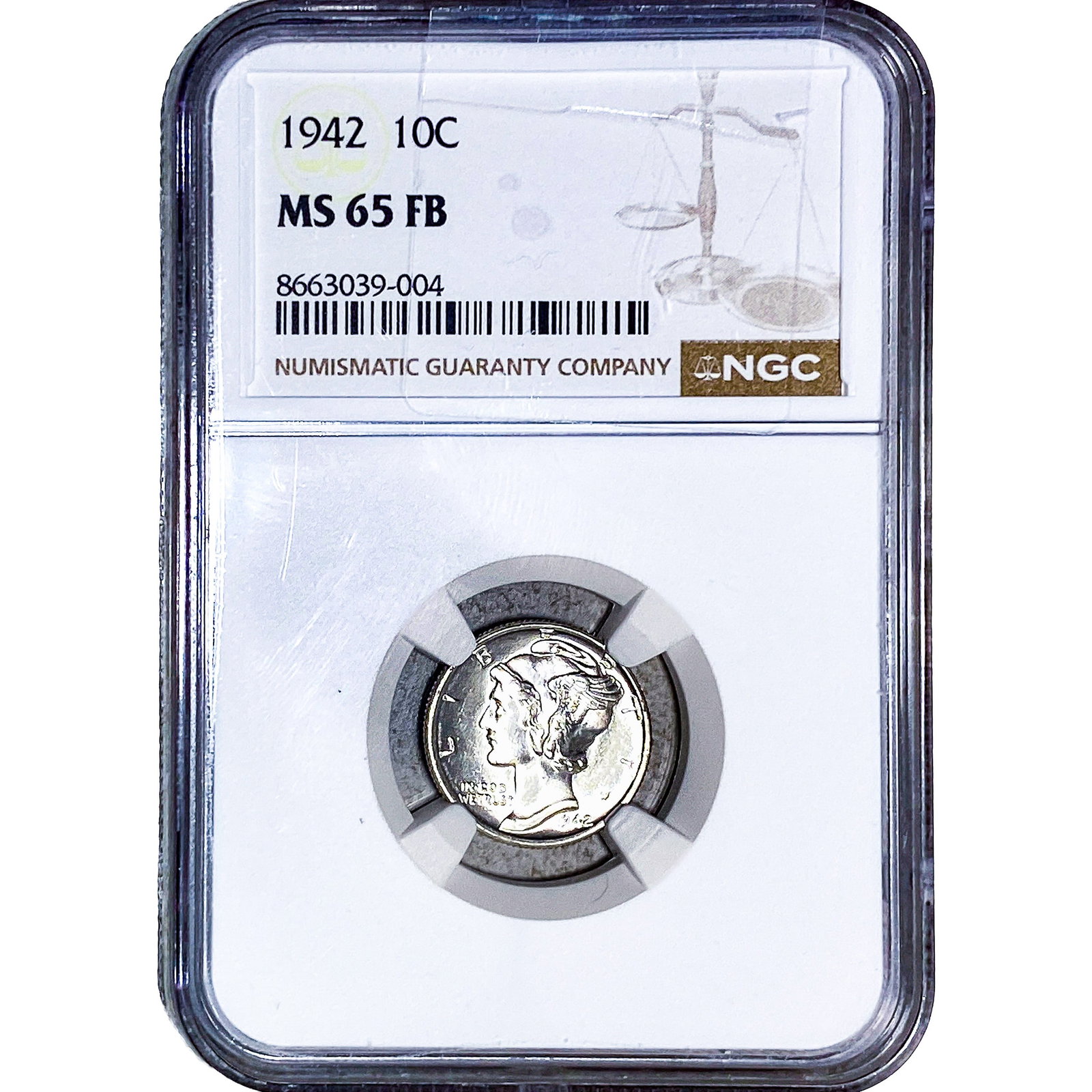 1942 Mercury Silver Dime NGC MS65 FB (1 of 2)