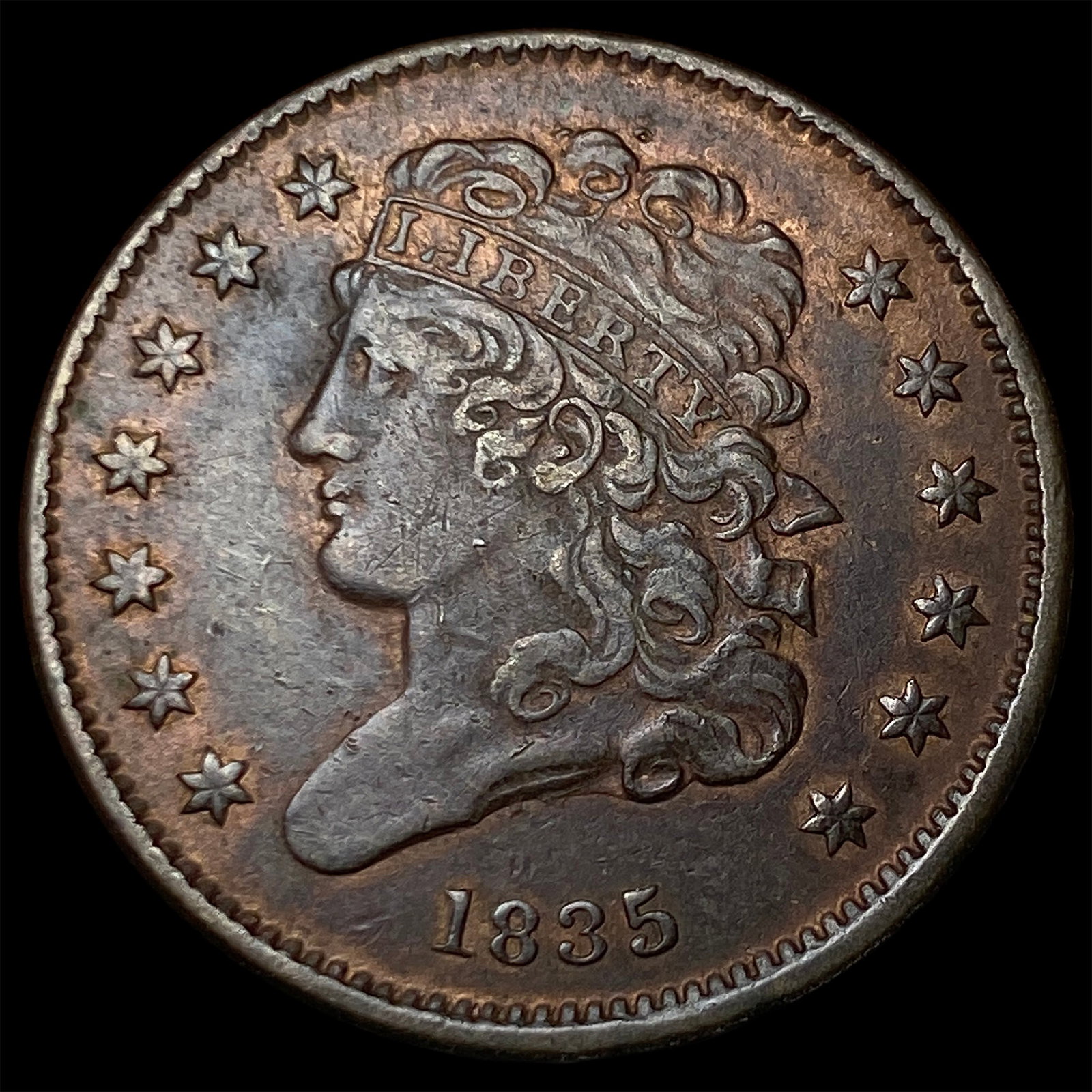 1835 Copper Half Cent CHOICE AU (1 of 2)
