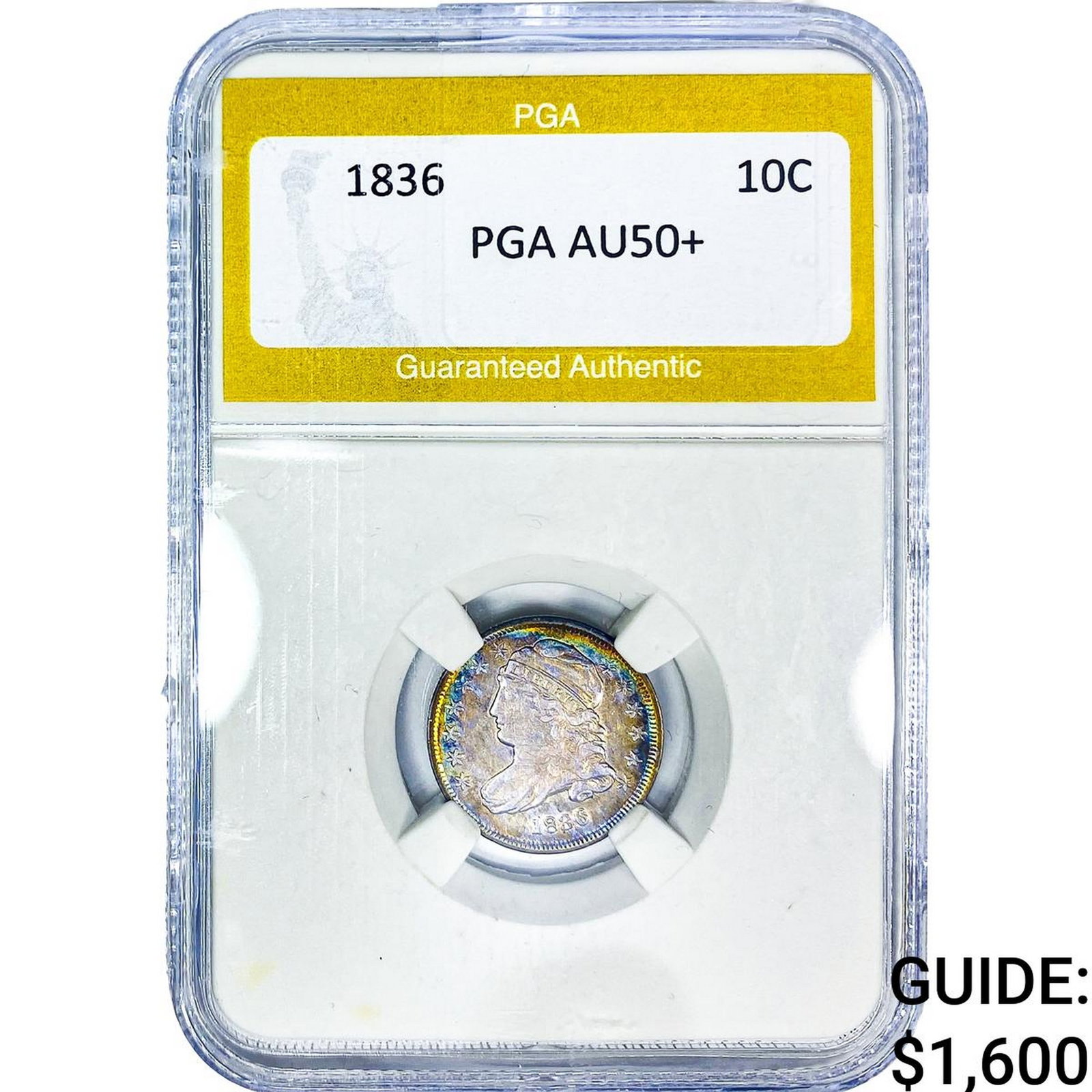 1836 Capped Bust Dime PGA AU50+ (1 of 2)
