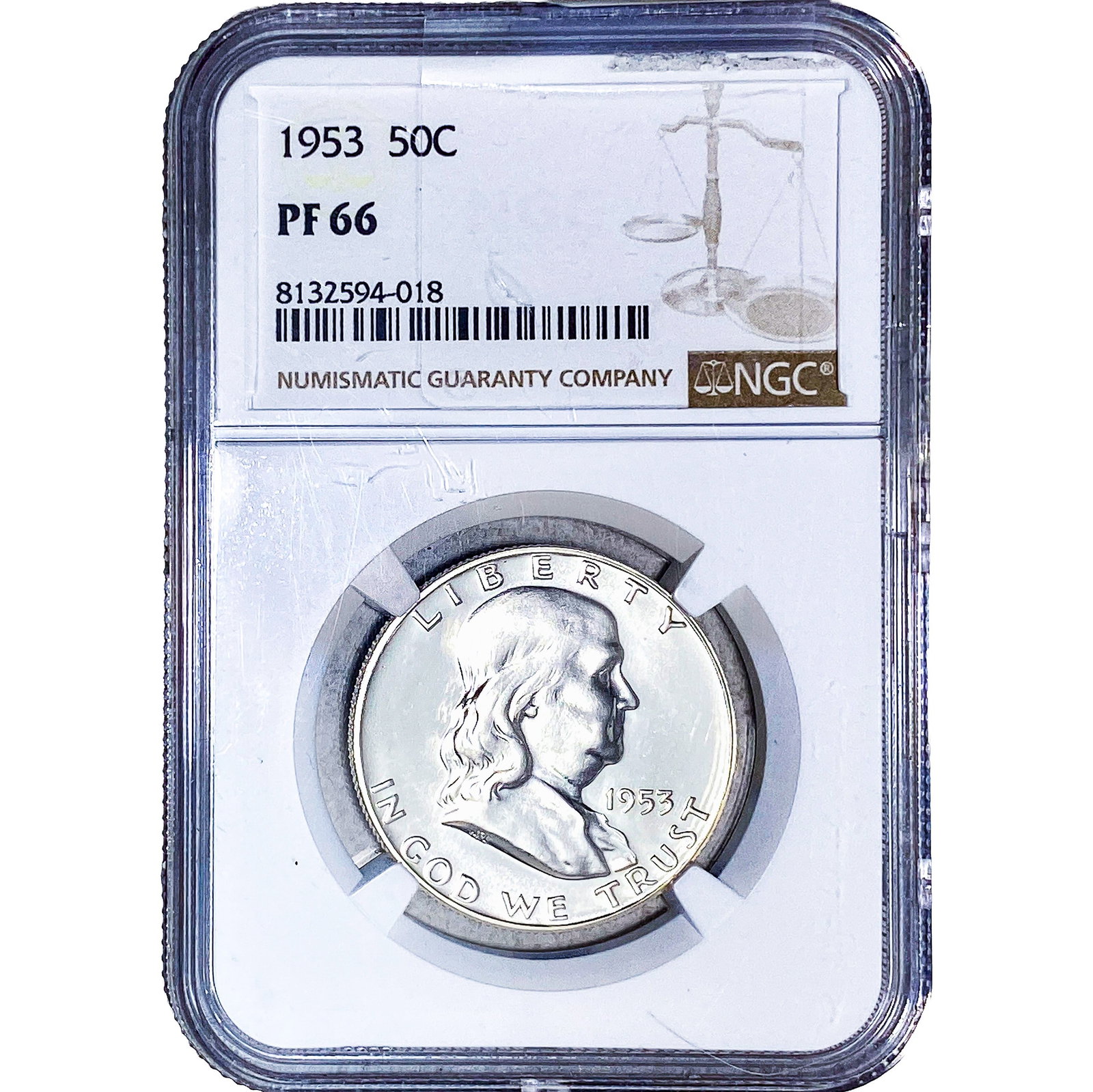 1953 Franklin Half Dollar NGC PF66: 1953 Franklin Half Dollar NGC PF66
