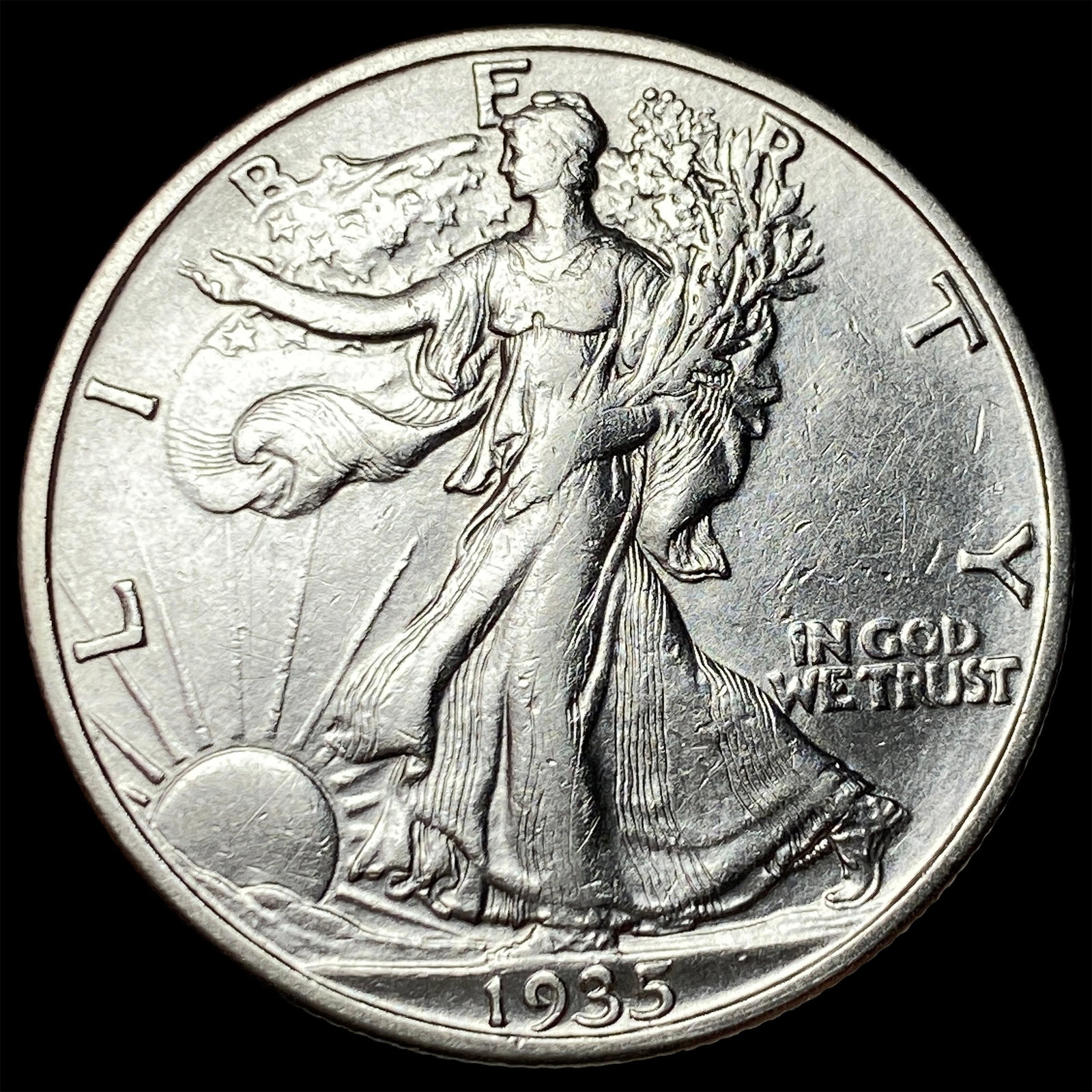 1935-S Silver Walking Liberty Half Dollar UNCIRCULATED: 1935-S Silver Walking Liberty Half Dollar UNCIRCULATED