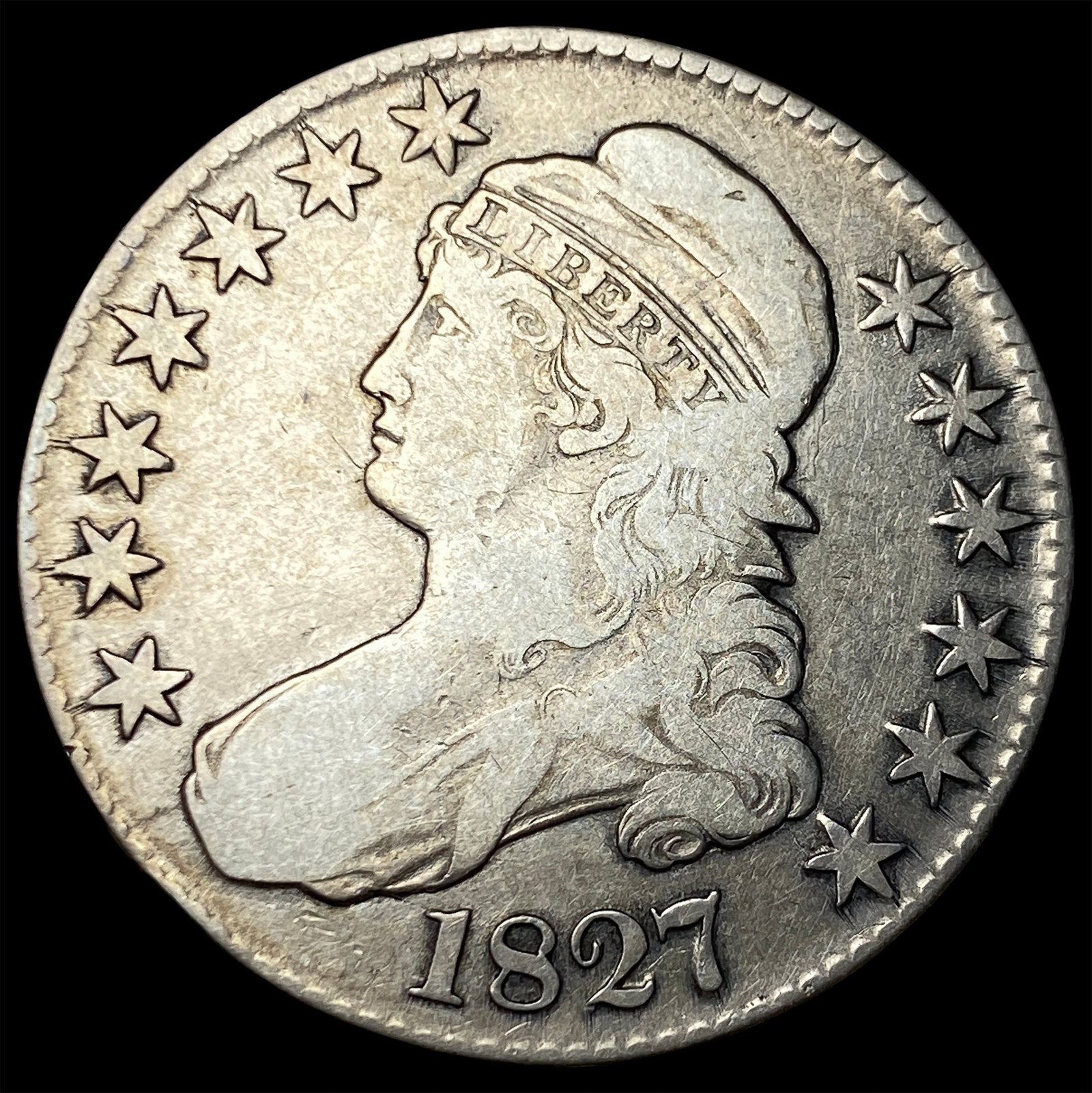 1827 Silver Capped Bust Half Dollar LIGHTLY CIRCULATED (1 of 2)