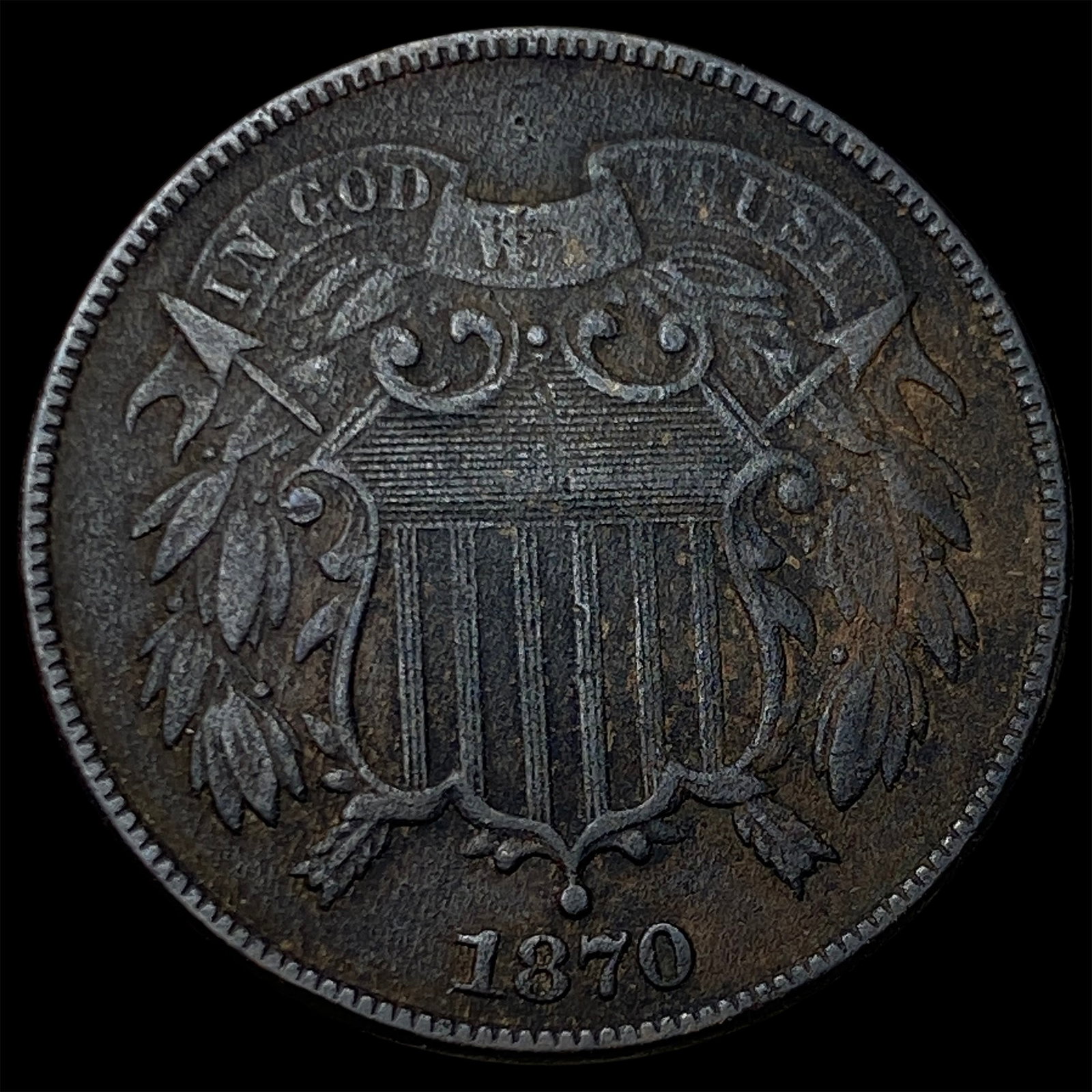 1870 Two-Cent Piece LIGHTLY CIRCULATED: 1870 Two-Cent Piece LIGHTLY CIRCULATED