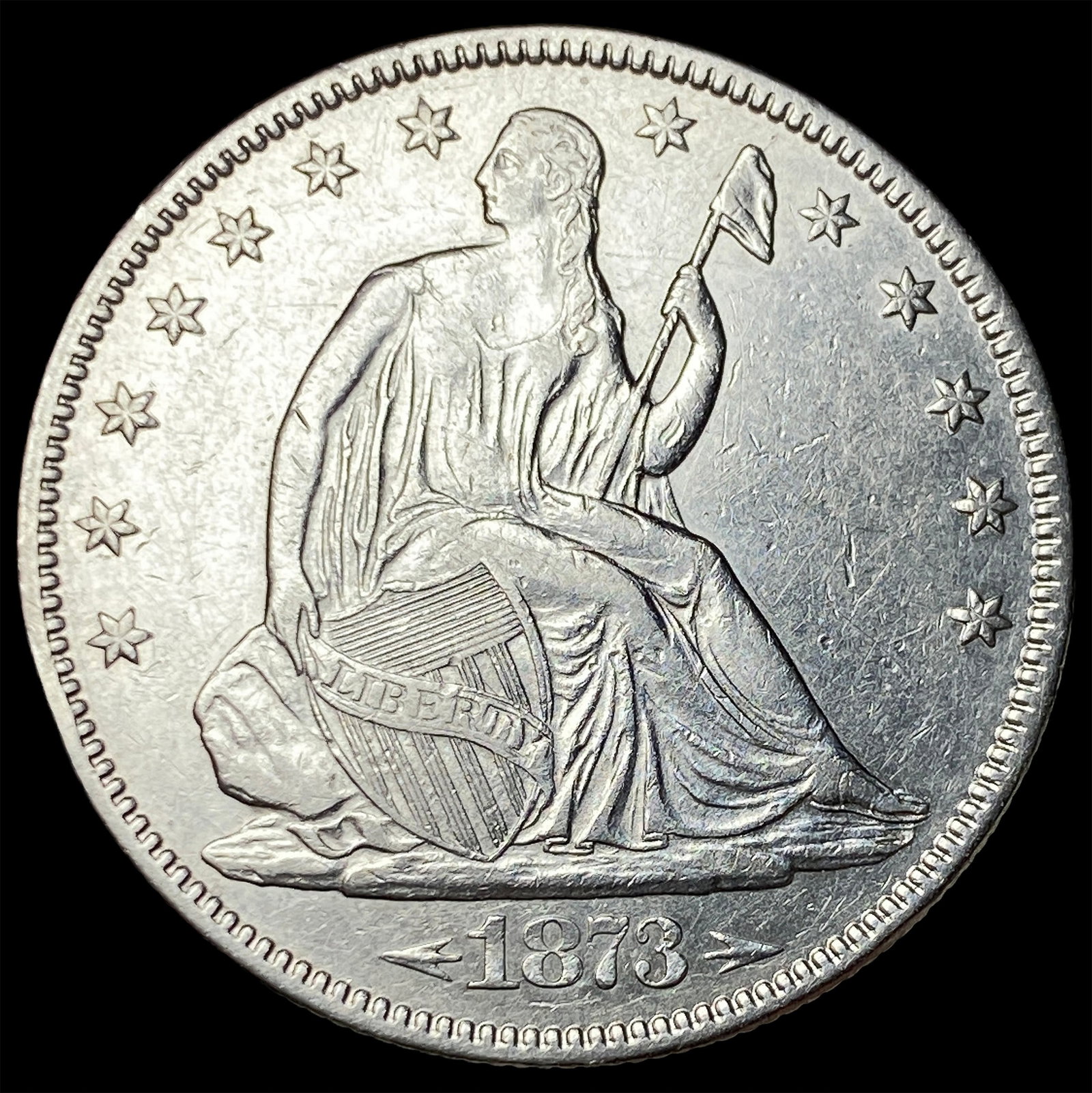 1873 Arrows Seated Liberty Half Dollar UNCIRCULATED: 1873 Arrows Seated Liberty Half Dollar UNCIRCULATED