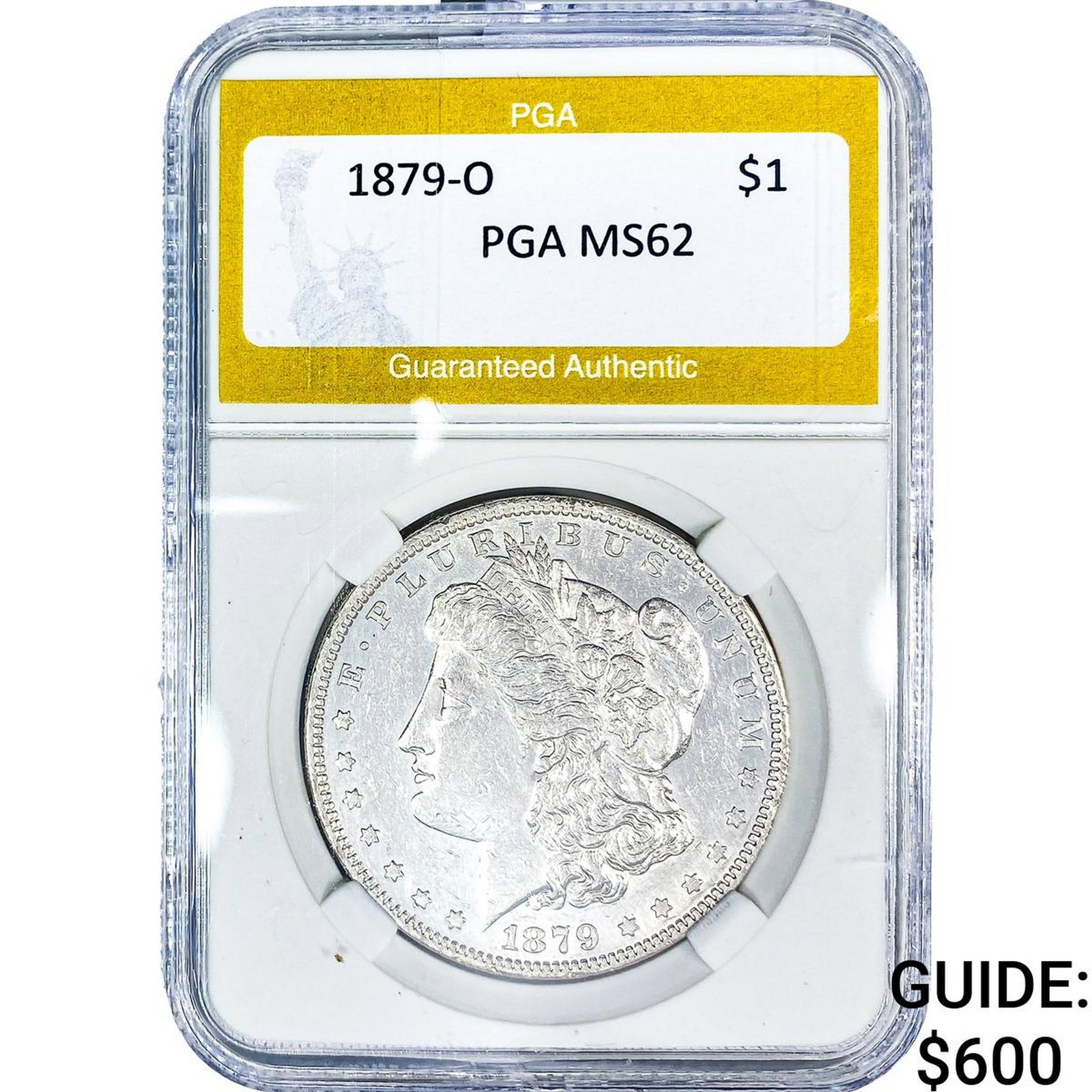 1879-O Morgan Silver Dollar PGA MS62: 1879-O Morgan Silver Dollar PGA MS62