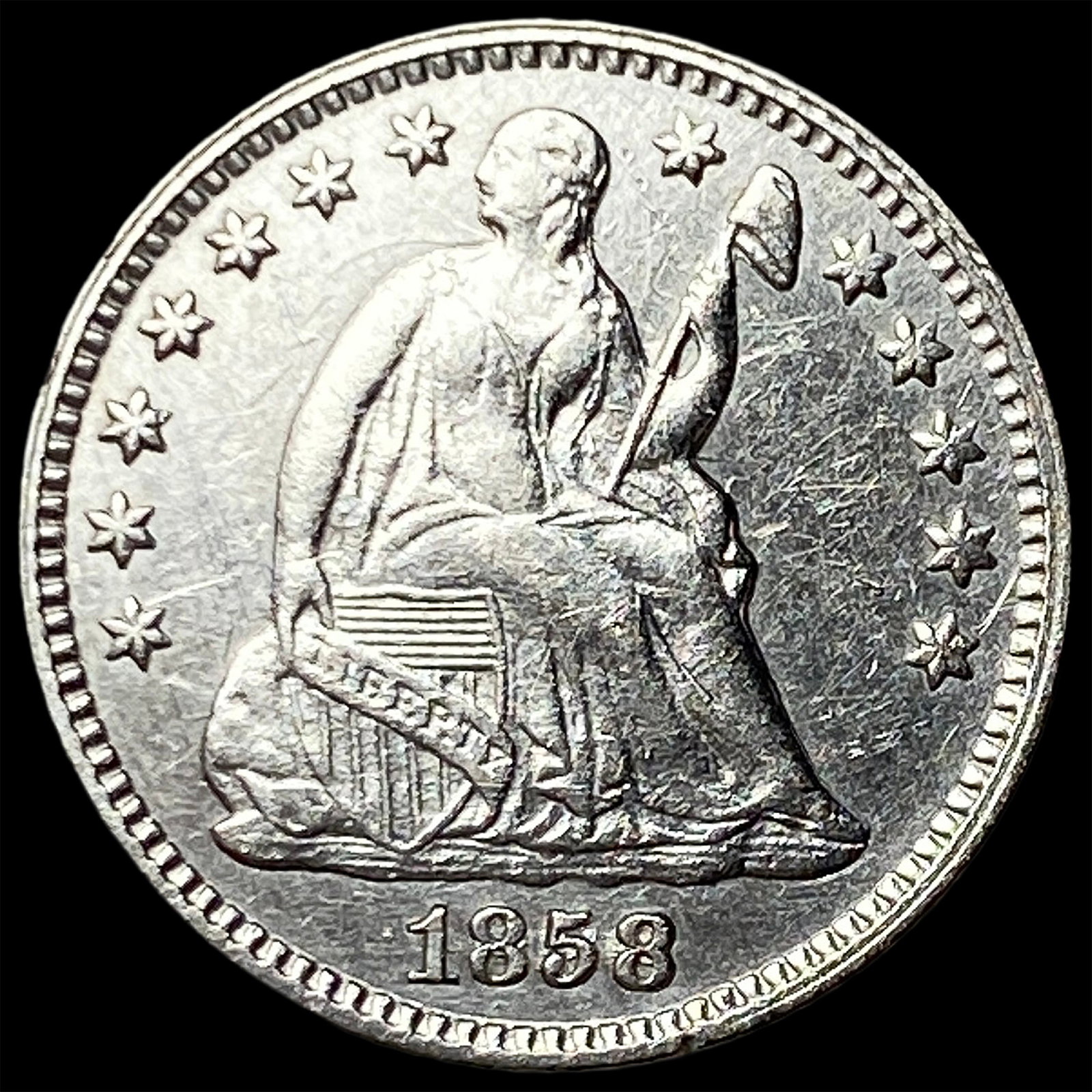 1858 Silver Half Dime UNCIRCULATED: 1858 Silver Half Dime UNCIRCULATED