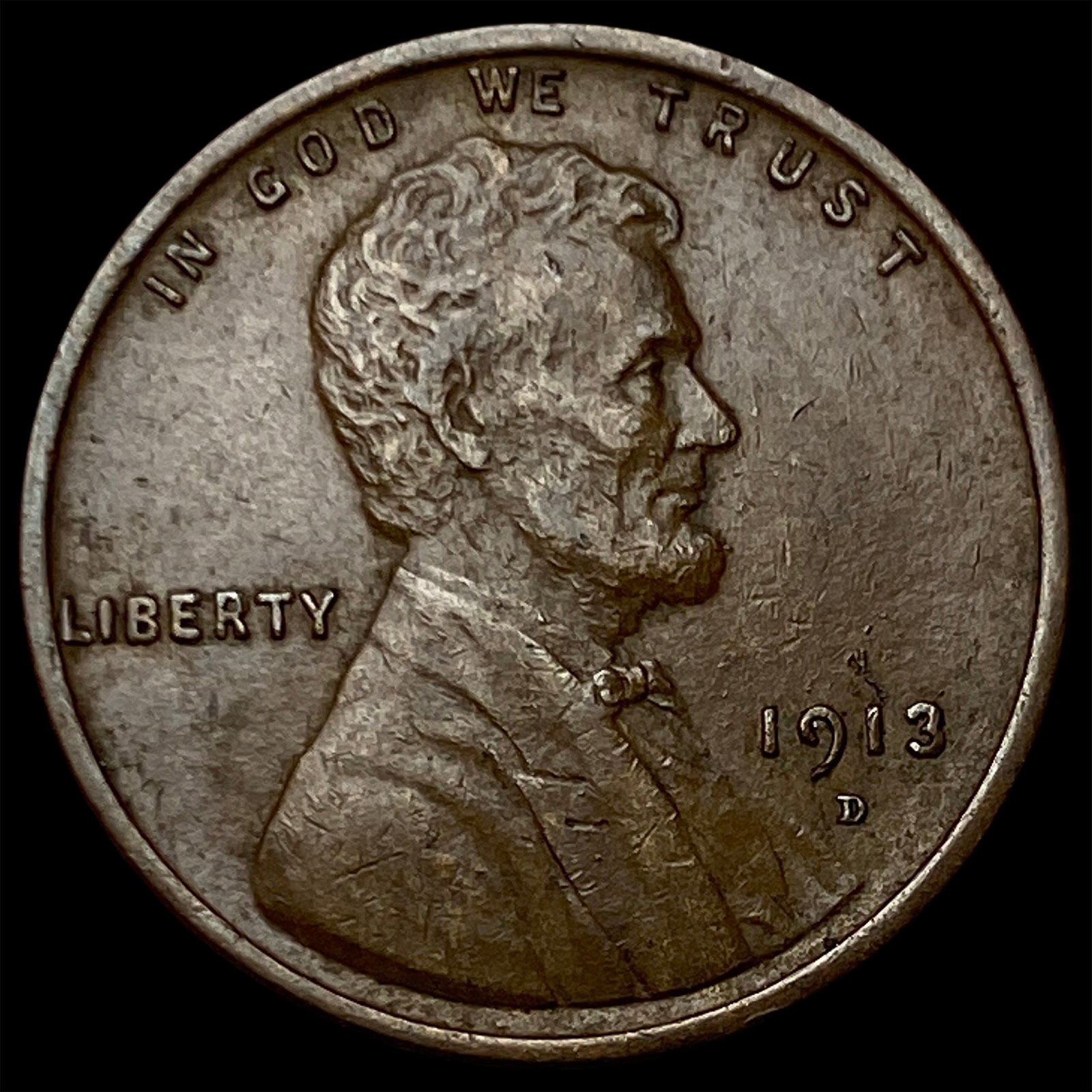 1913-D Lincoln Wheat Cent CLOSELY UNCIRCULATED: 1913-D Lincoln Wheat Cent CLOSELY UNCIRCULATED