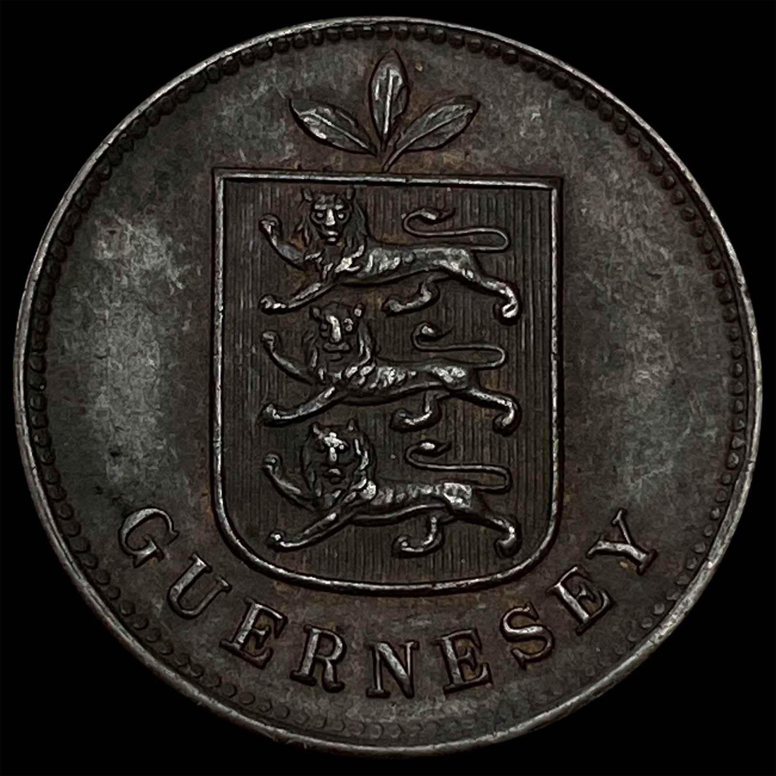 1903H Guernsey Bronze 1 Double: 1903H Guernsey Bronze 1 Double