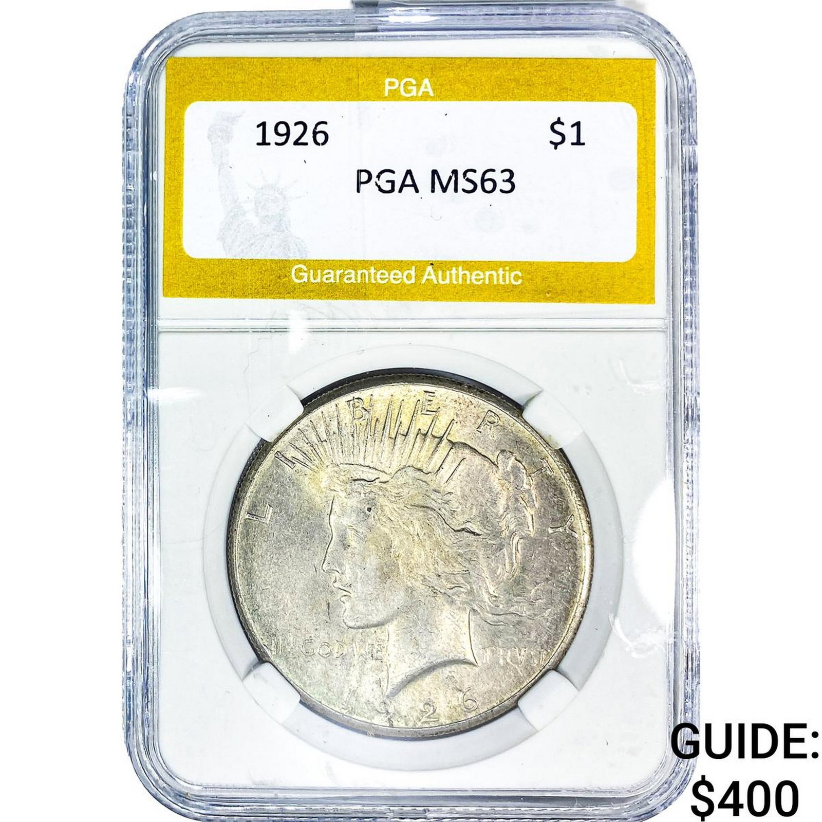1926 Silver Peace Dollar PGA MS63: 1926 Silver Peace Dollar PGA MS63