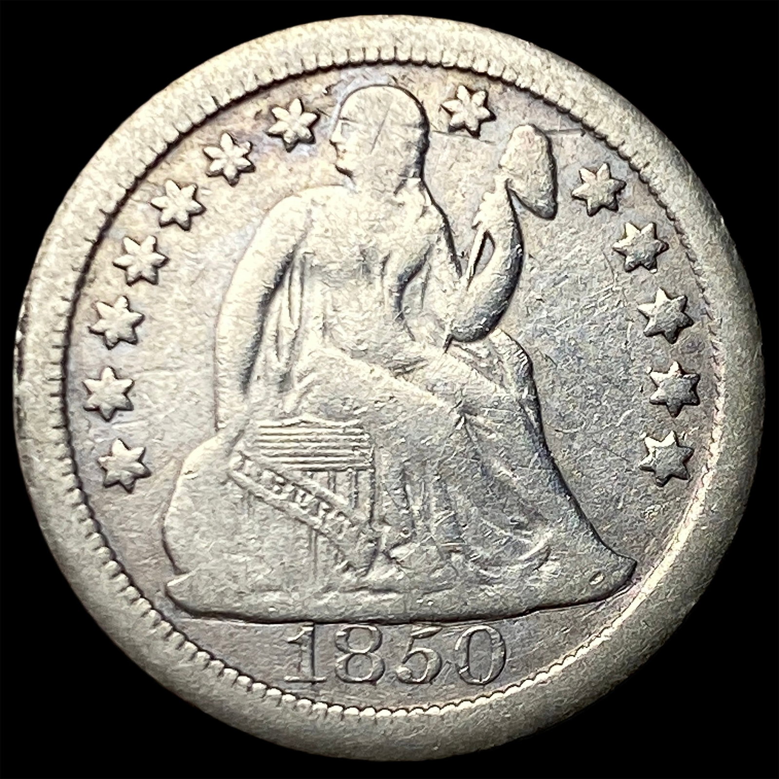 1850-O Silver Seated Liberty Dime LIGHTLY CIRCULATED: 1850-O Silver Seated Liberty Dime LIGHTLY CIRCULATED