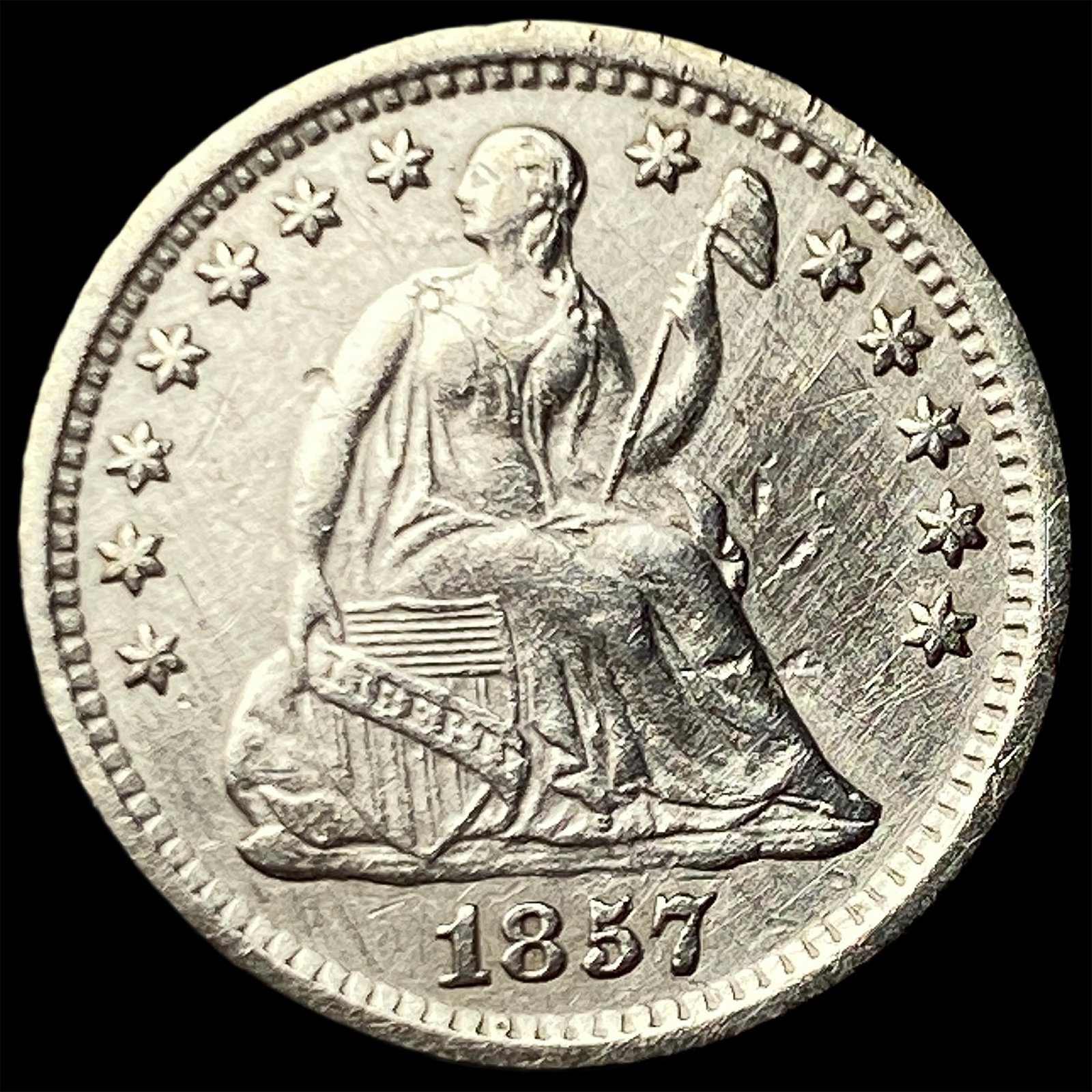 1857-O Silver Half Dime CLOSELY UNCIRCULATED: 1857-O Silver Half Dime CLOSELY UNCIRCULATED