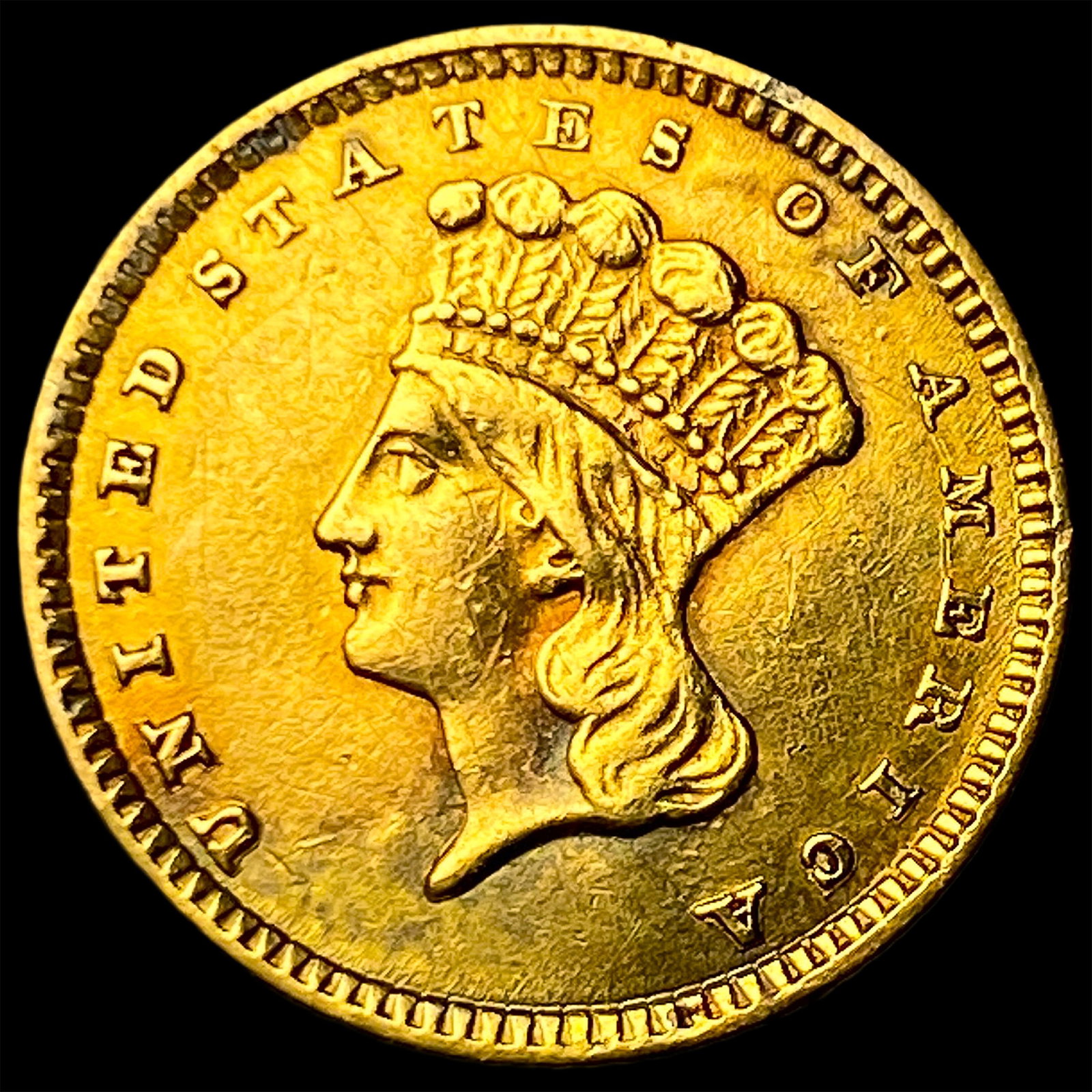 1857 Gold $1 Indian Princess Type 3 UNCIRCULATED: 1857 Gold $1 Indian Princess Type 3 UNCIRCULATED