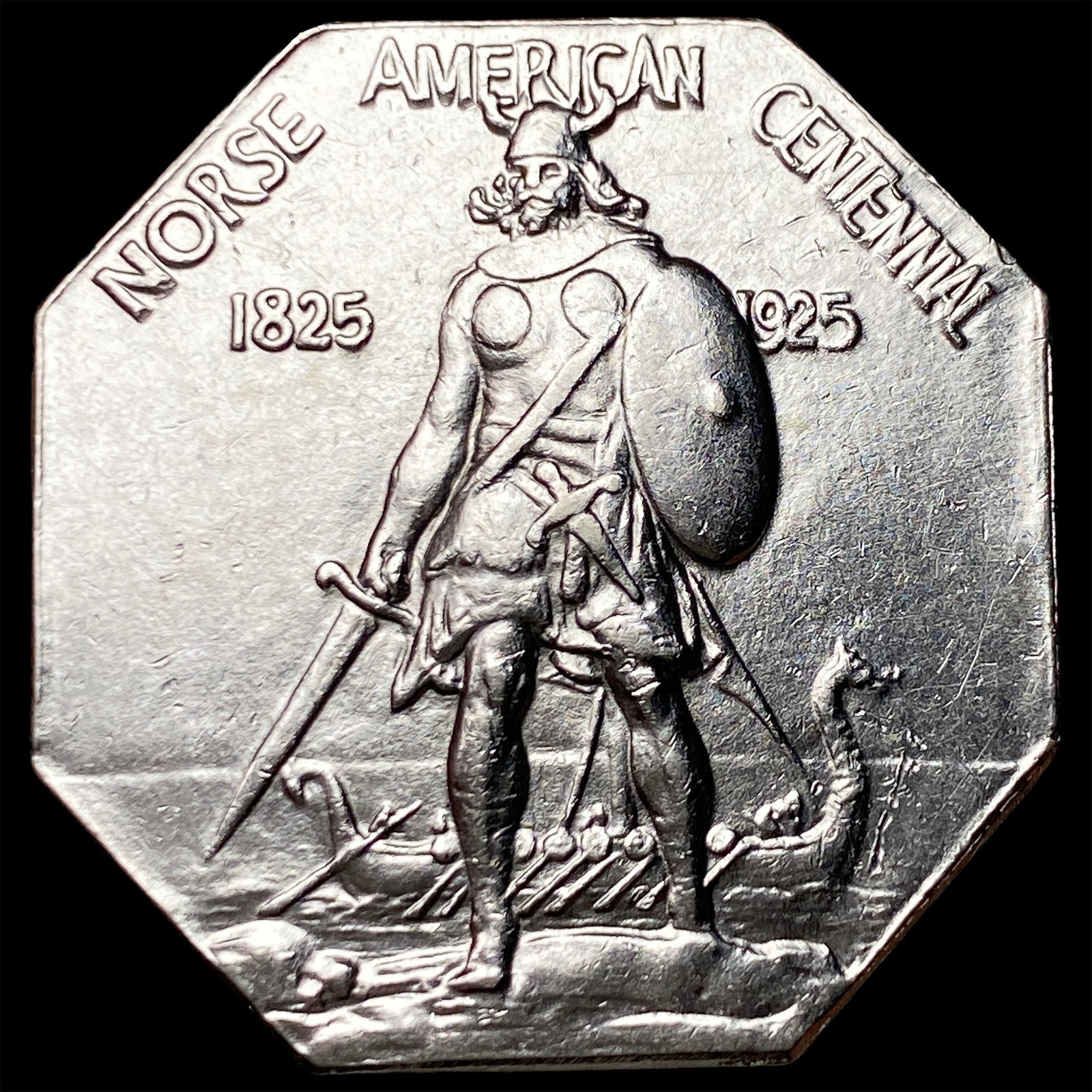 1925 Silver Norse American Centennial Medal CHOICE BU: 1925 Silver Norse American Centennial Medal CHOICE BU