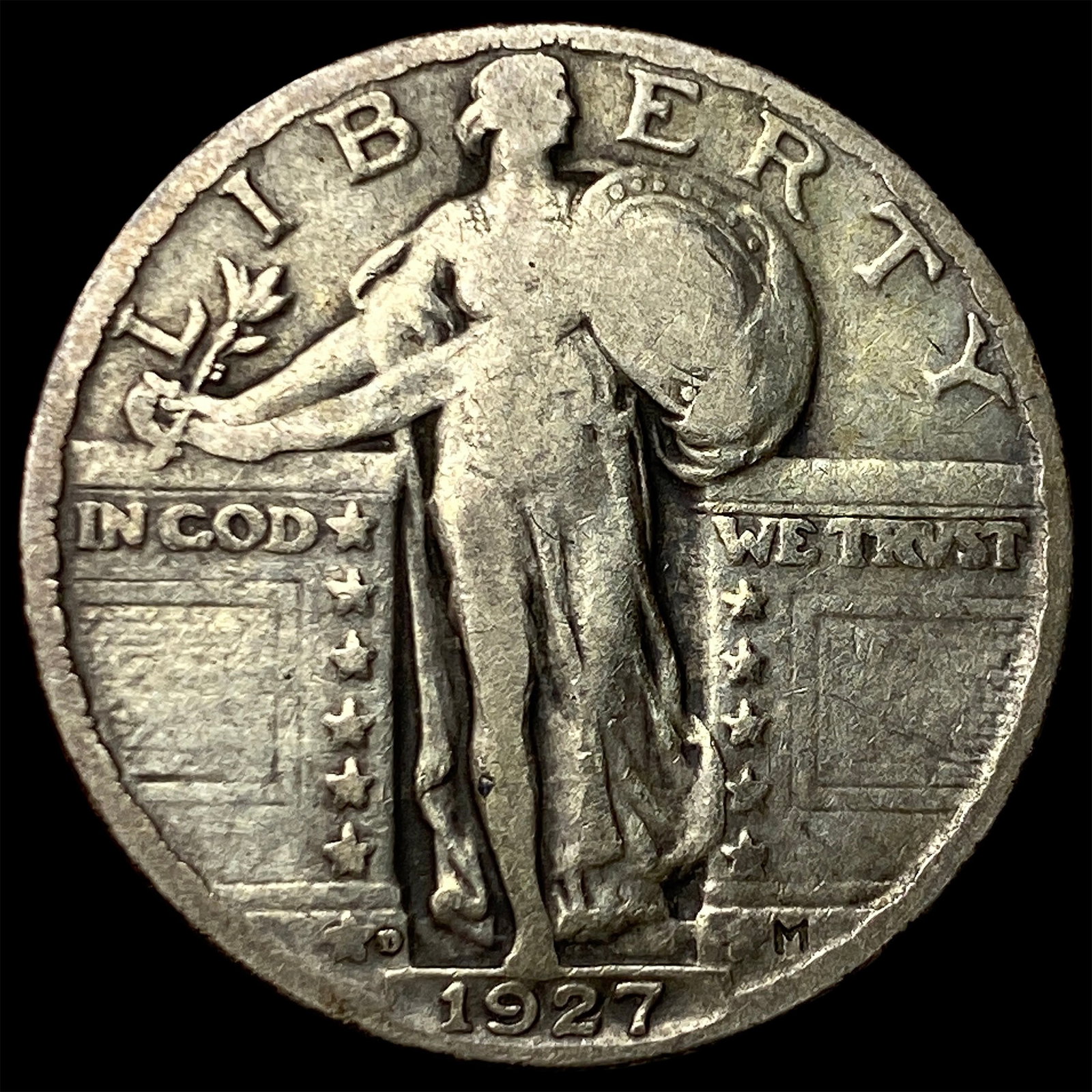 1927-D Silver Standing Liberty Quarter LIGHTLY CIRCULATED: 1927-D Silver Standing Liberty Quarter LIGHTLY CIRCULATED