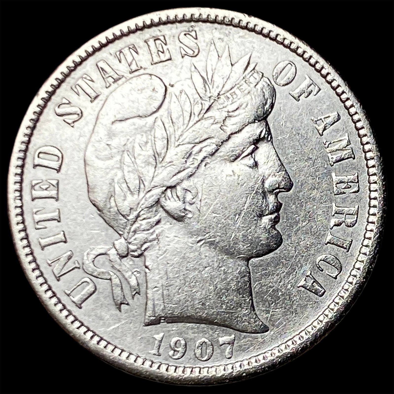1907 Barber Dime CLOSELY UNCIRCULATED (1 of 2)