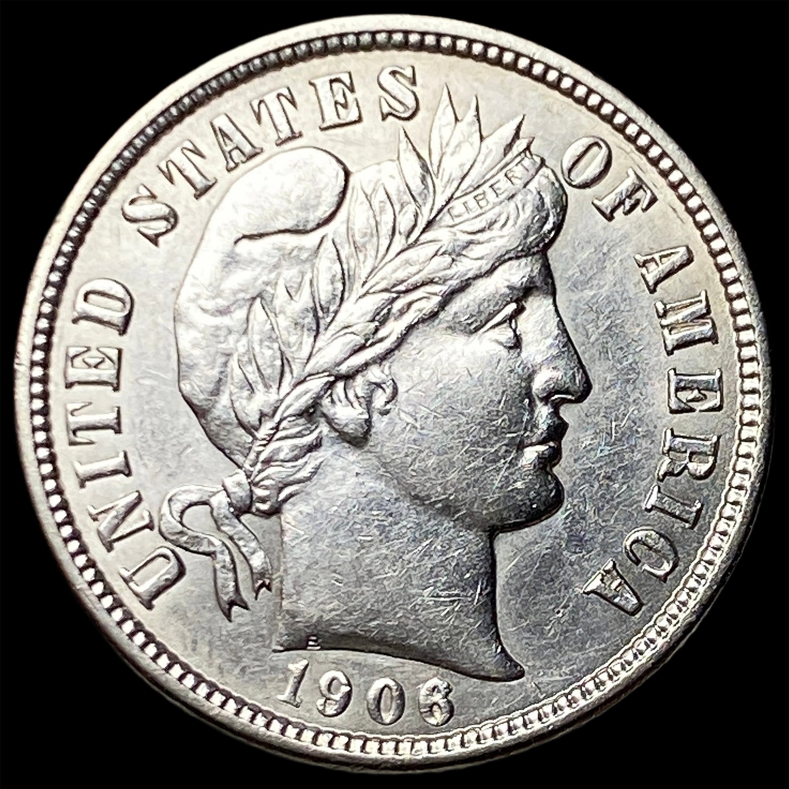 1906-D Silver Barber Dime GEM BU: 1906-D Silver Barber Dime GEM BU