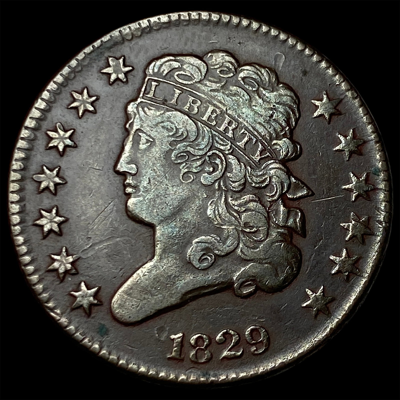 1829 Classic Head Half Cent CLOSELY UNCIRCULATED: 1829 Classic Head Half Cent CLOSELY UNCIRCULATED