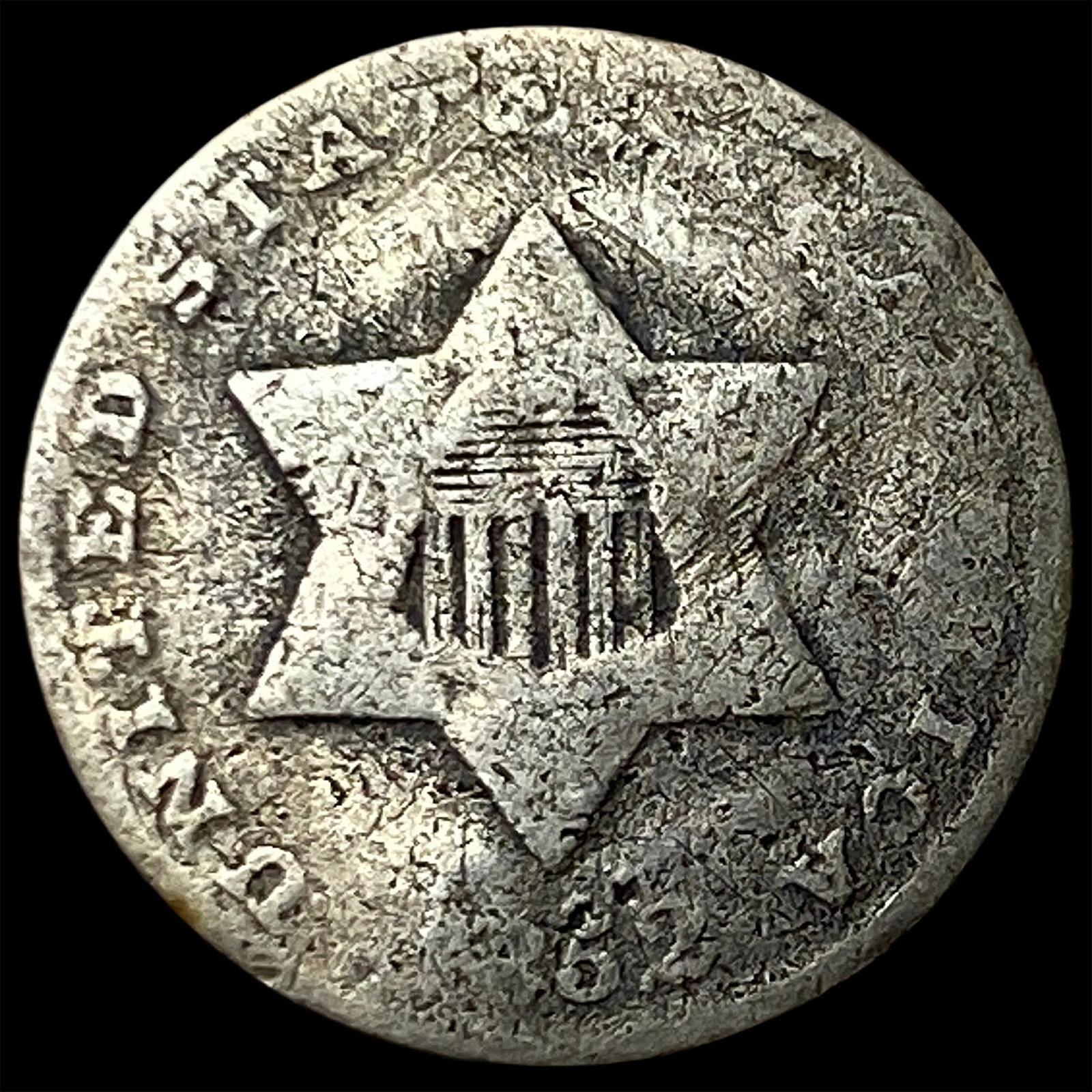 1852 Silver Three-Cent Piece NICELY CIRCULATED: 1852 Silver Three-Cent Piece NICELY CIRCULATED