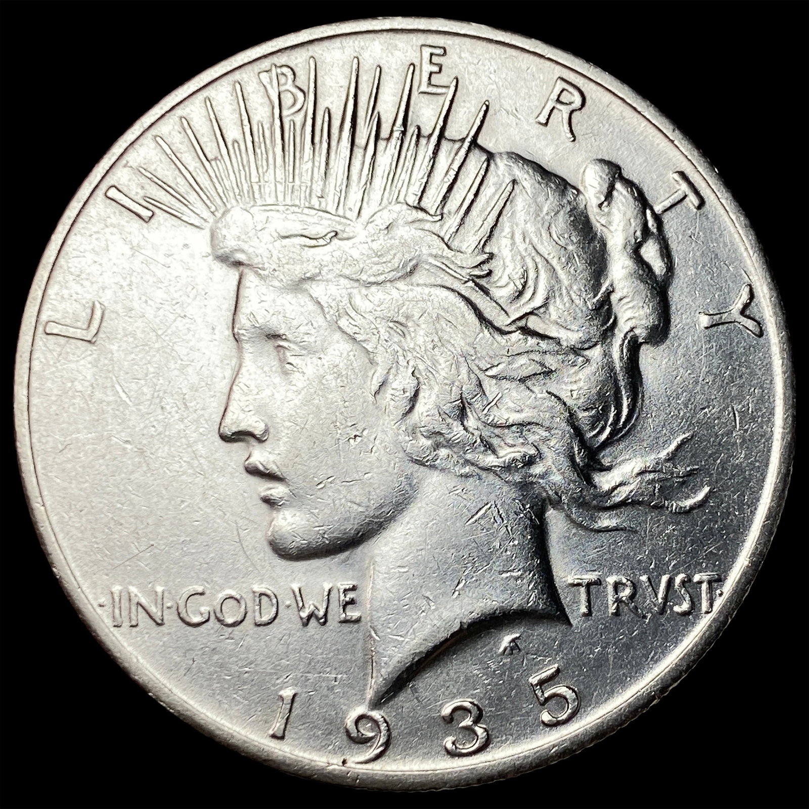 1935-S Silver Peace Dollar CHOICE AU: 1935-S Silver Peace Dollar CHOICE AU