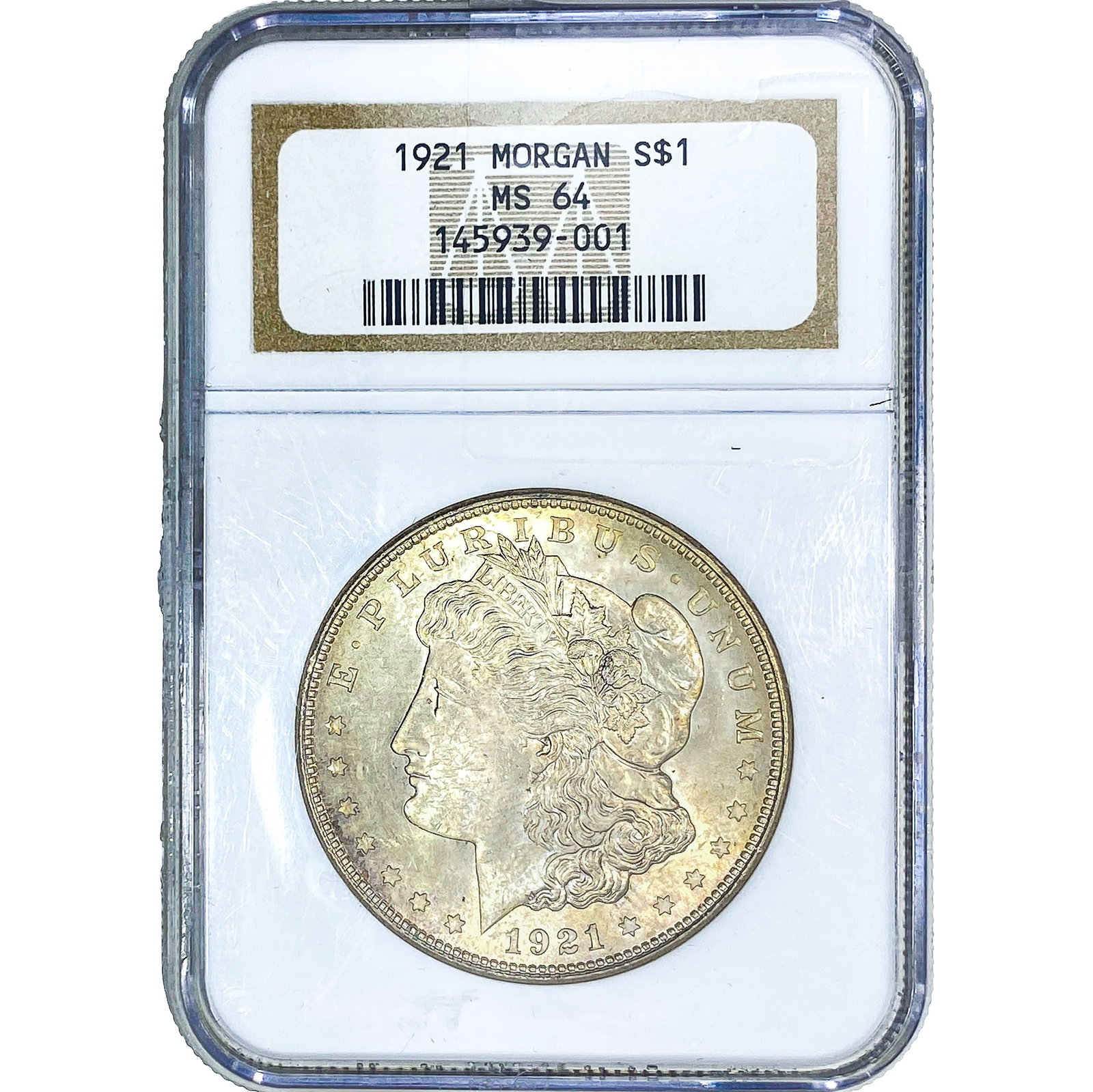 1921 Morgan Silver Dollar NGC MS64: 1921 Morgan Silver Dollar NGC MS64