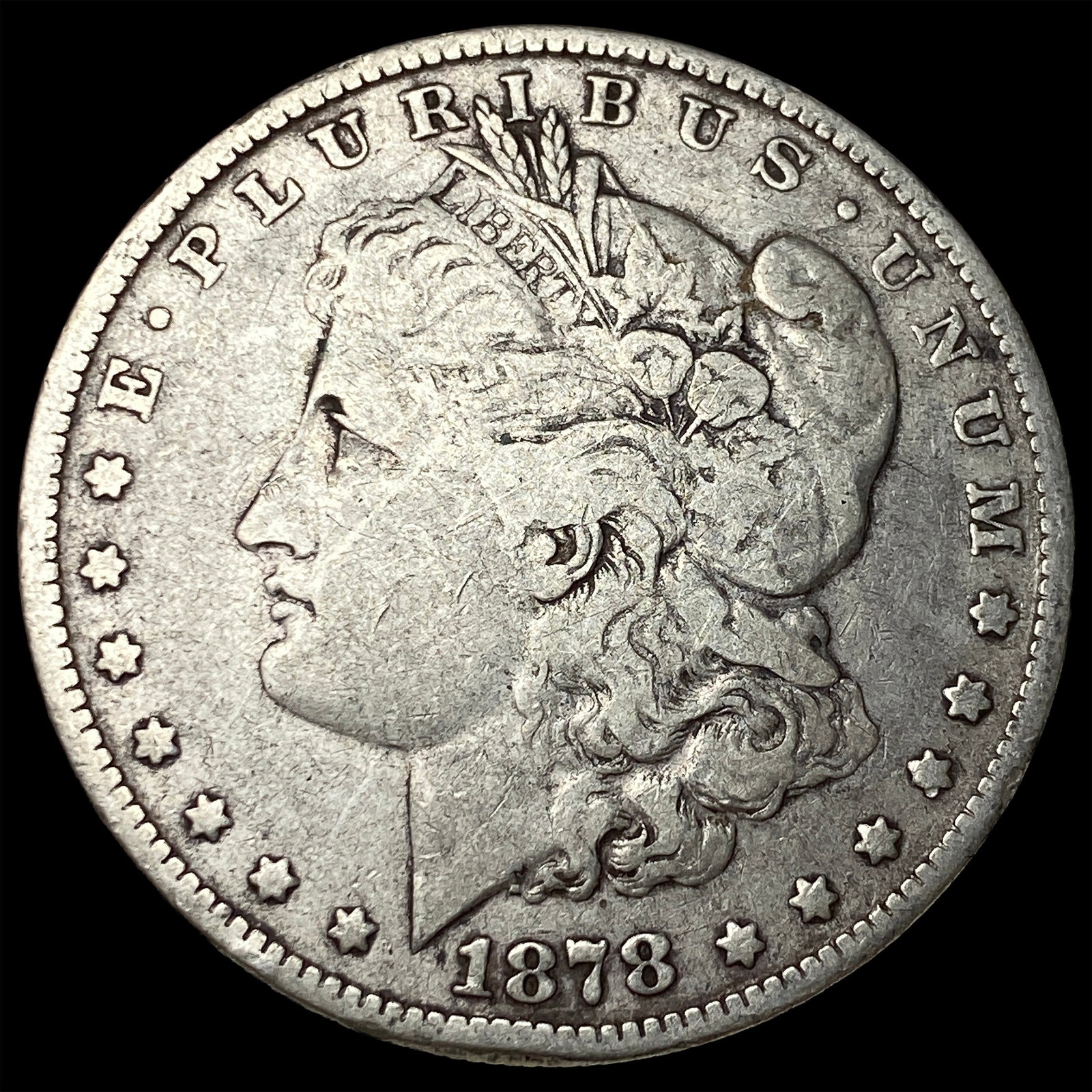 1878 7/8TF Silver Morgan Dollar NEARLY UNCIRCULATED: 1878 7/8TF Silver Morgan Dollar NEARLY UNCIRCULATED