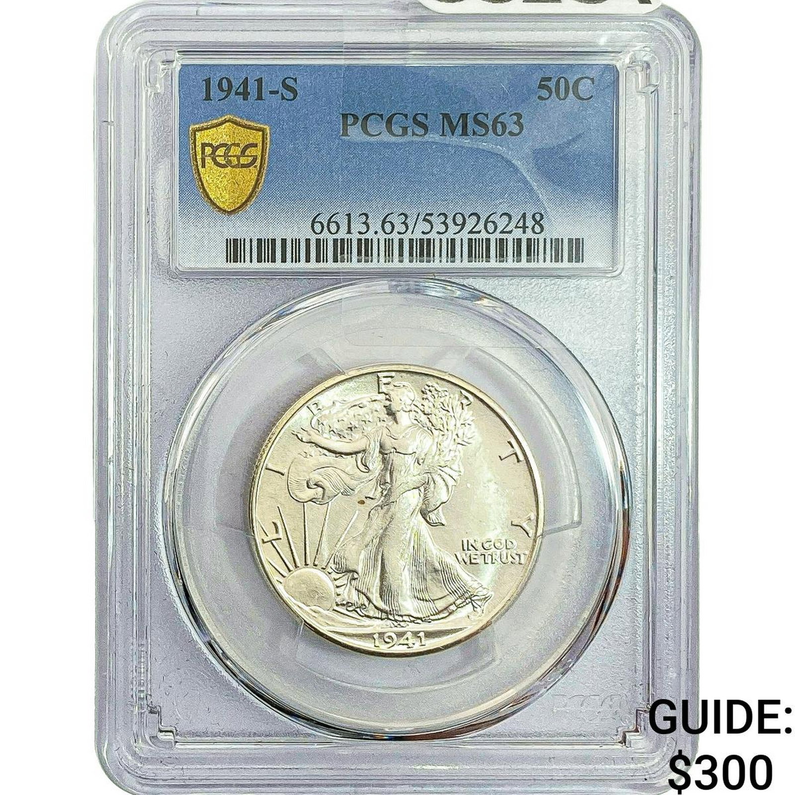 1941-S Walking Liberty Half Dollar PCGS MS63: 1941-S Walking Liberty Half Dollar PCGS MS63