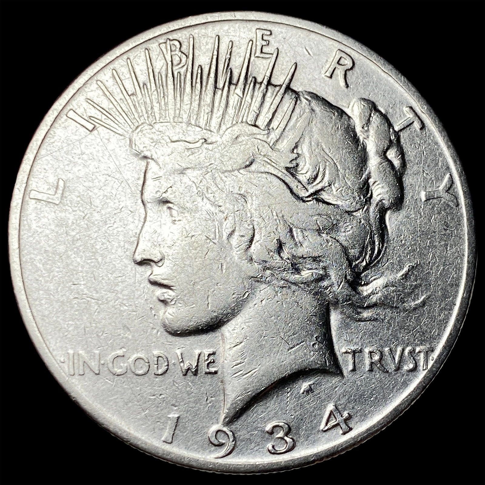 1934-S Silver Peace Dollar LIGHTLY CIRCULATED: 1934-S Silver Peace Dollar LIGHTLY CIRCULATED