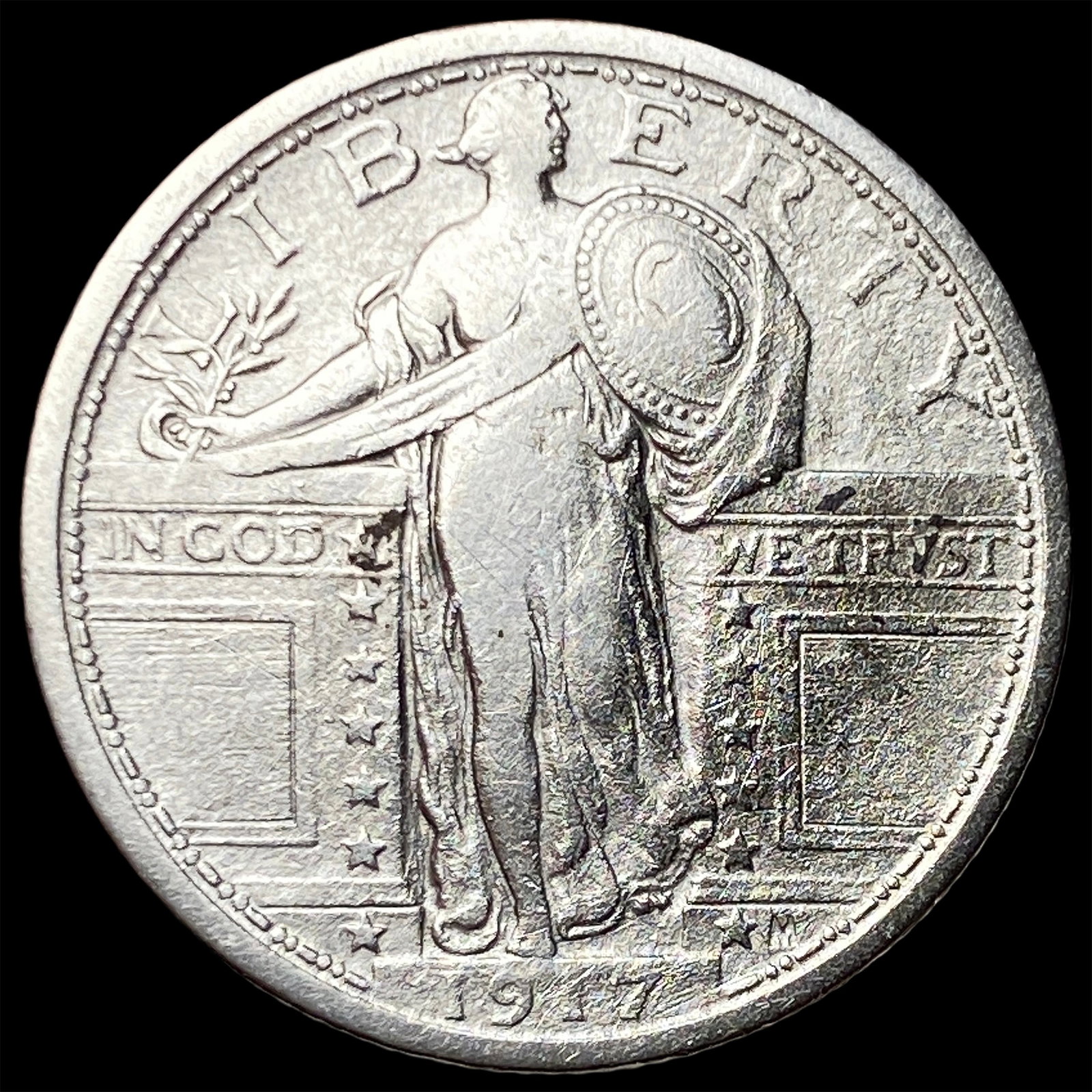 1917 Type 1 Standing Liberty Quarter NEARLY UNCIRCULATED: 1917 Type 1 Standing Liberty Quarter NEARLY UNCIRCULATED