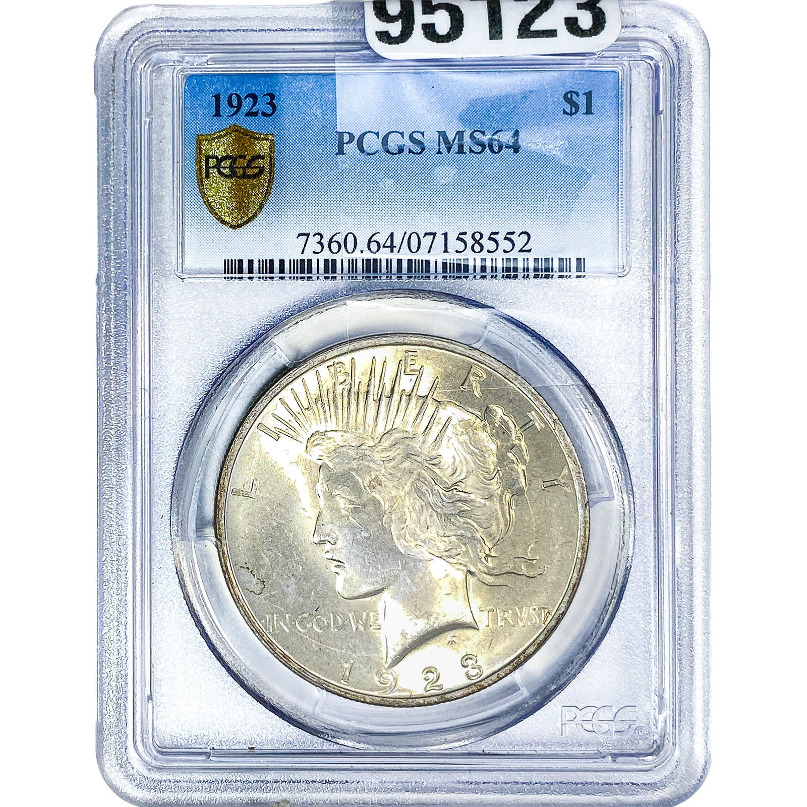 1923 Silver Peace Dollar PCGS MS64: 1923 Silver Peace Dollar PCGS MS64