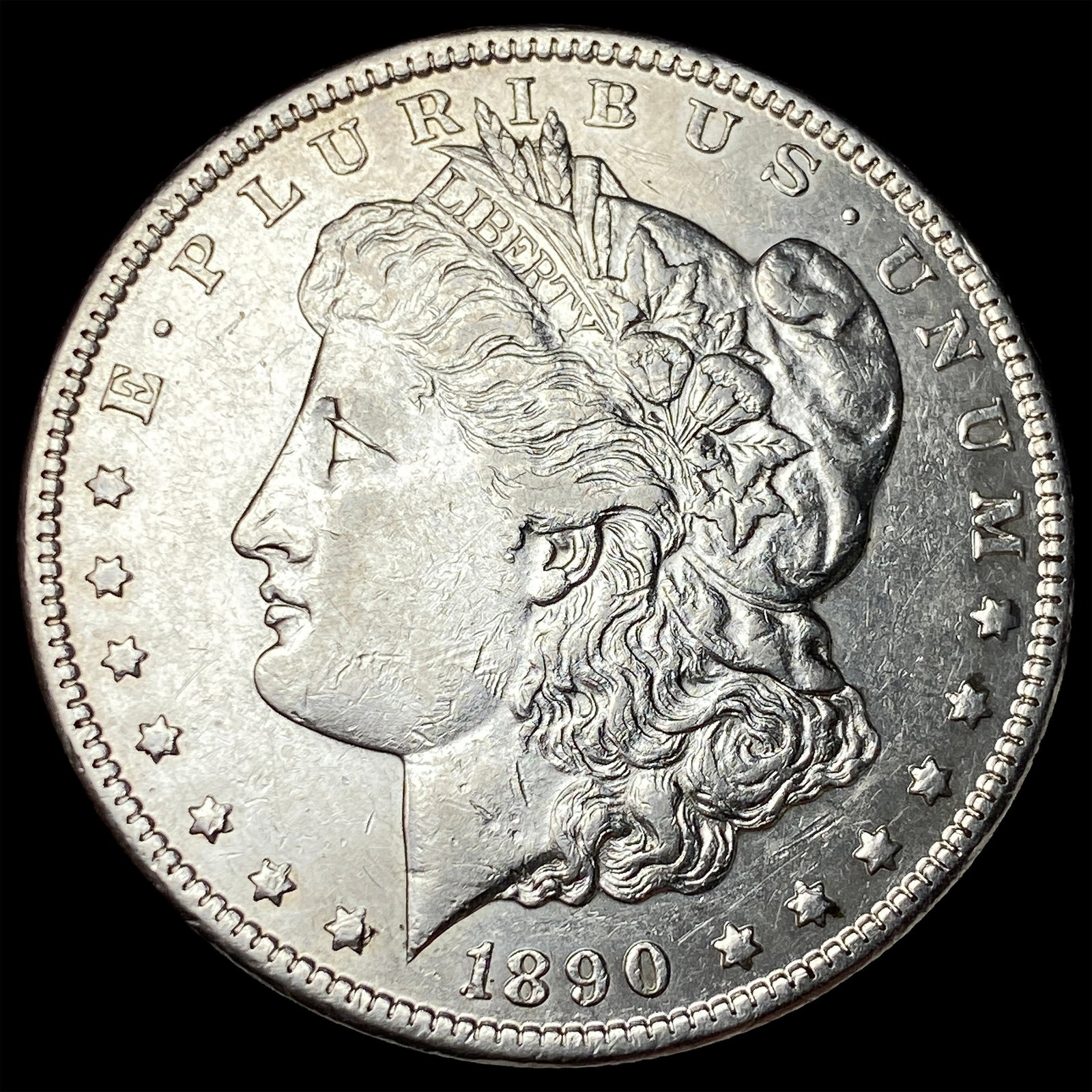 1890-CC Silver Morgan Dollar CLOSELY UNCIRCULATED: 1890-CC Silver Morgan Dollar CLOSELY UNCIRCULATED