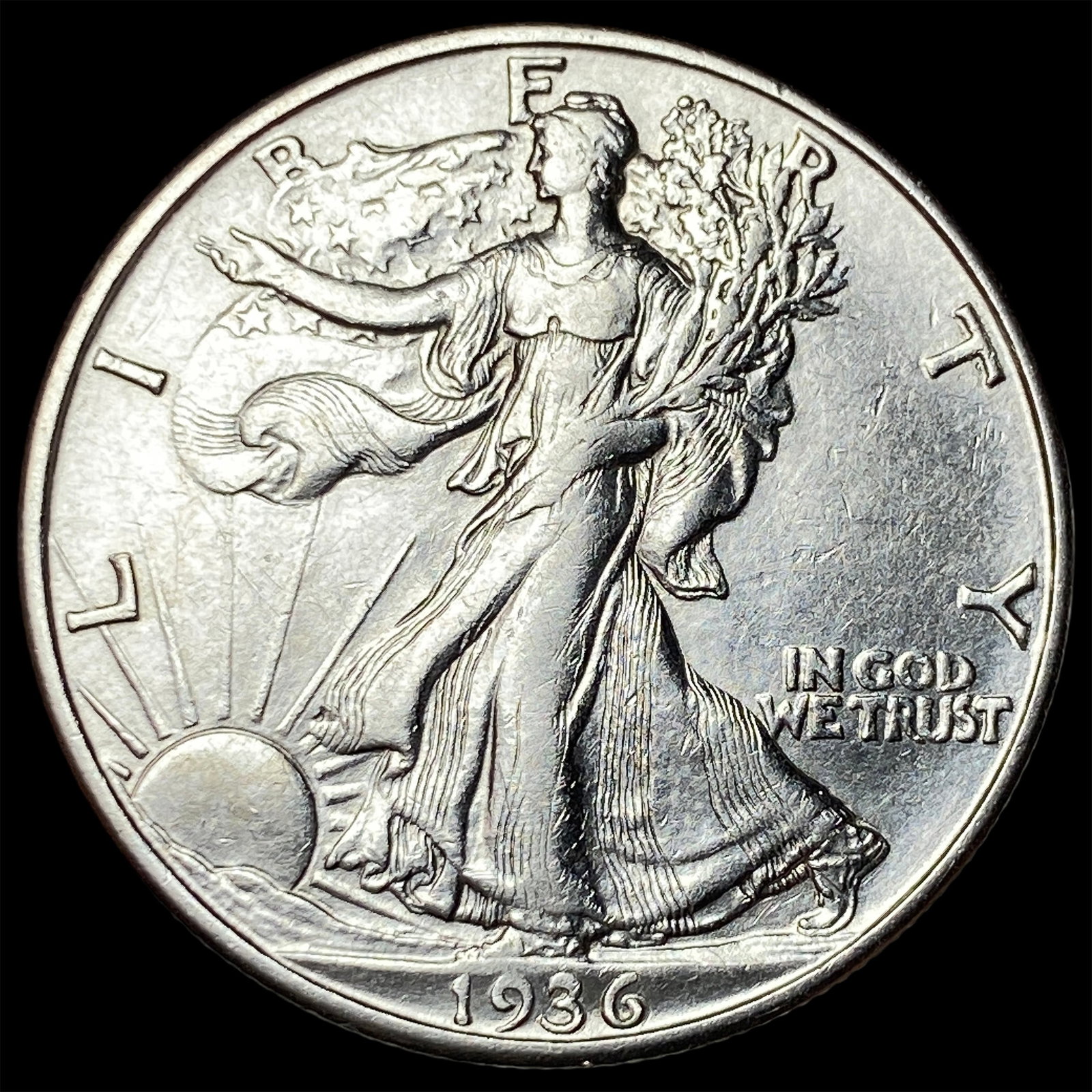 1936-D Silver Walking Liberty Half Dollar UNCIRCULATED: 1936-D Silver Walking Liberty Half Dollar UNCIRCULATED