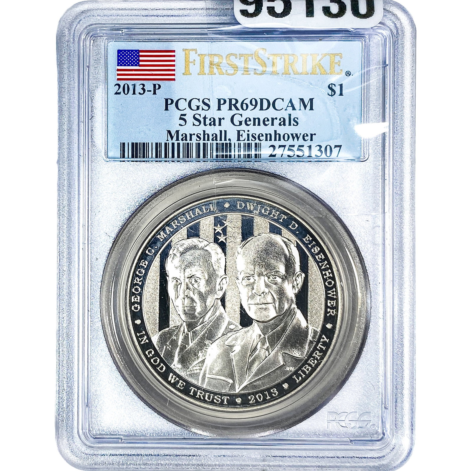 2013 $1 Marshall Eisenhower 5 Star Generals PCGS PR69 DCAM (1 of 2)