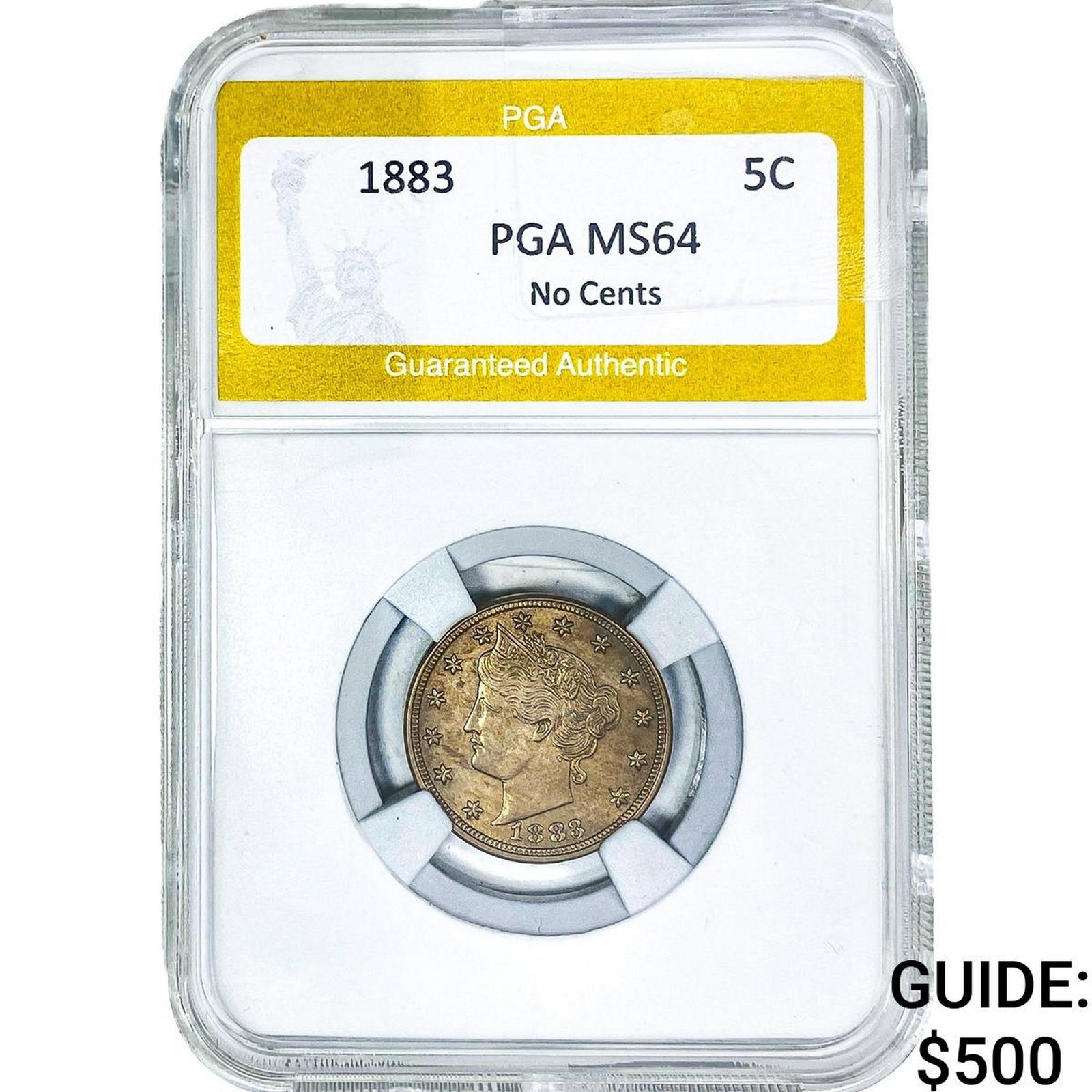 1883 Liberty Victory Nickel PGA MS64: 1883 Liberty Victory Nickel PGA MS64