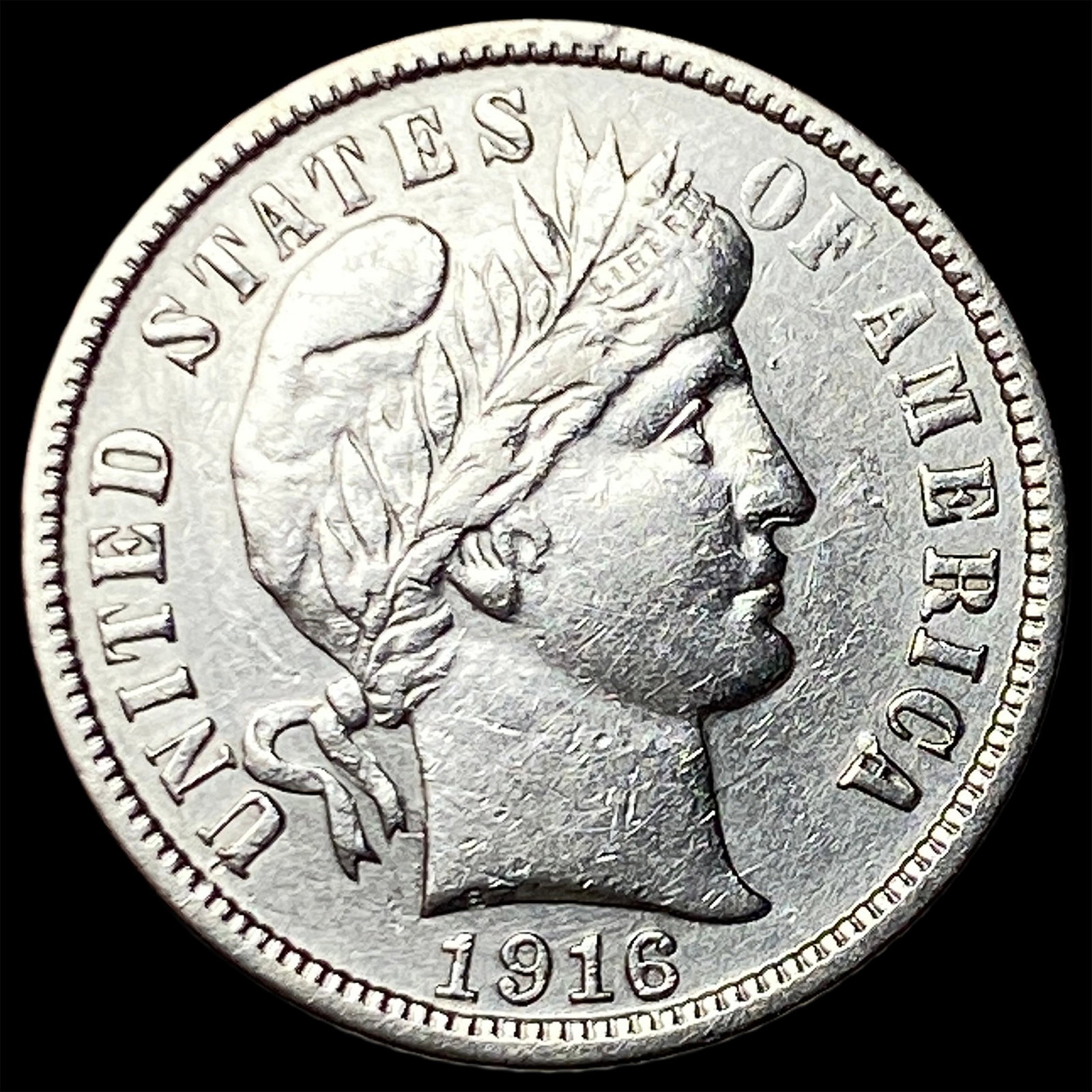 1916-S Silver Barber Dime CHOICE AU: 1916-S Silver Barber Dime CHOICE AU