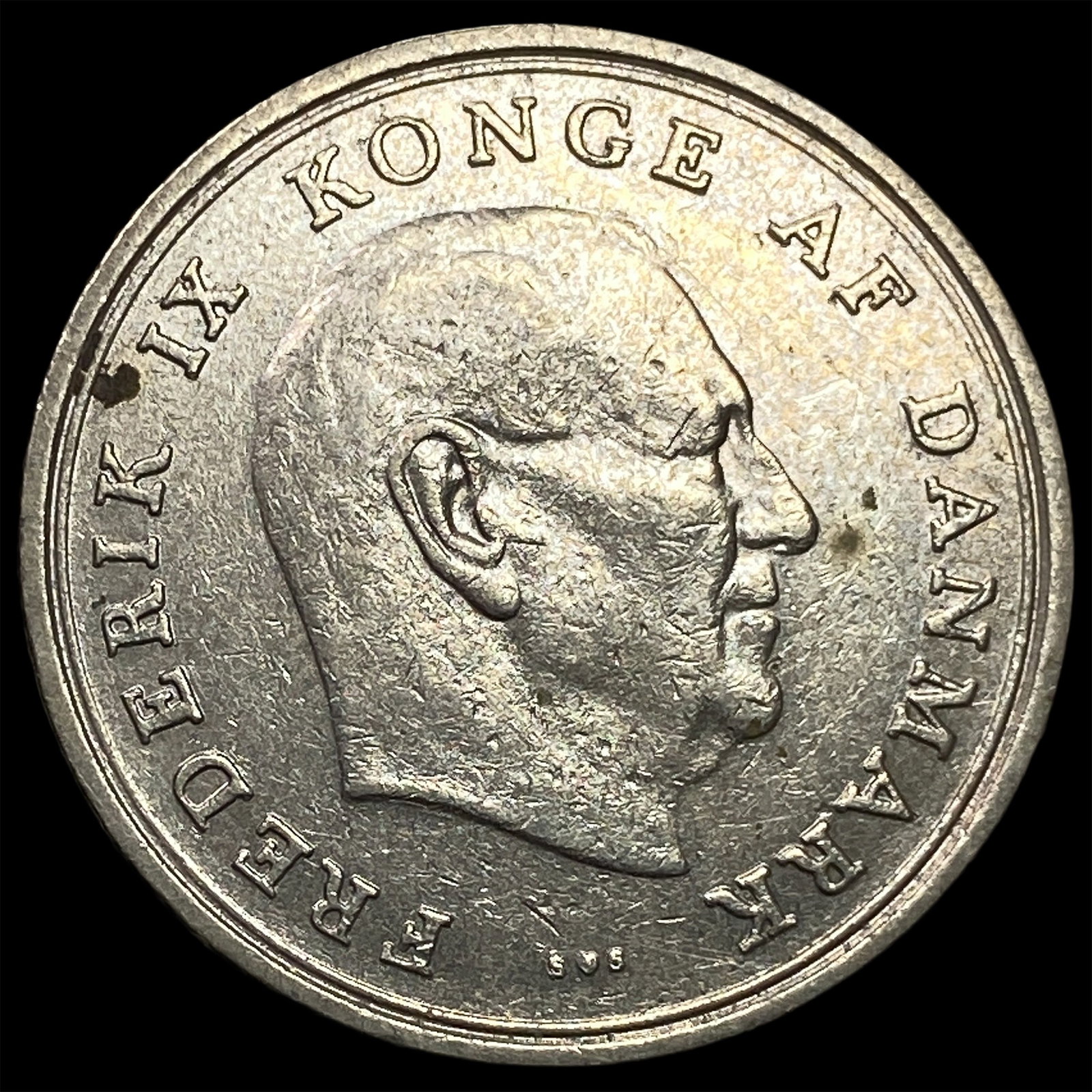 1972 Denmark Copper Nickel 1 Krone: 1972 Denmark Copper Nickel 1 Krone