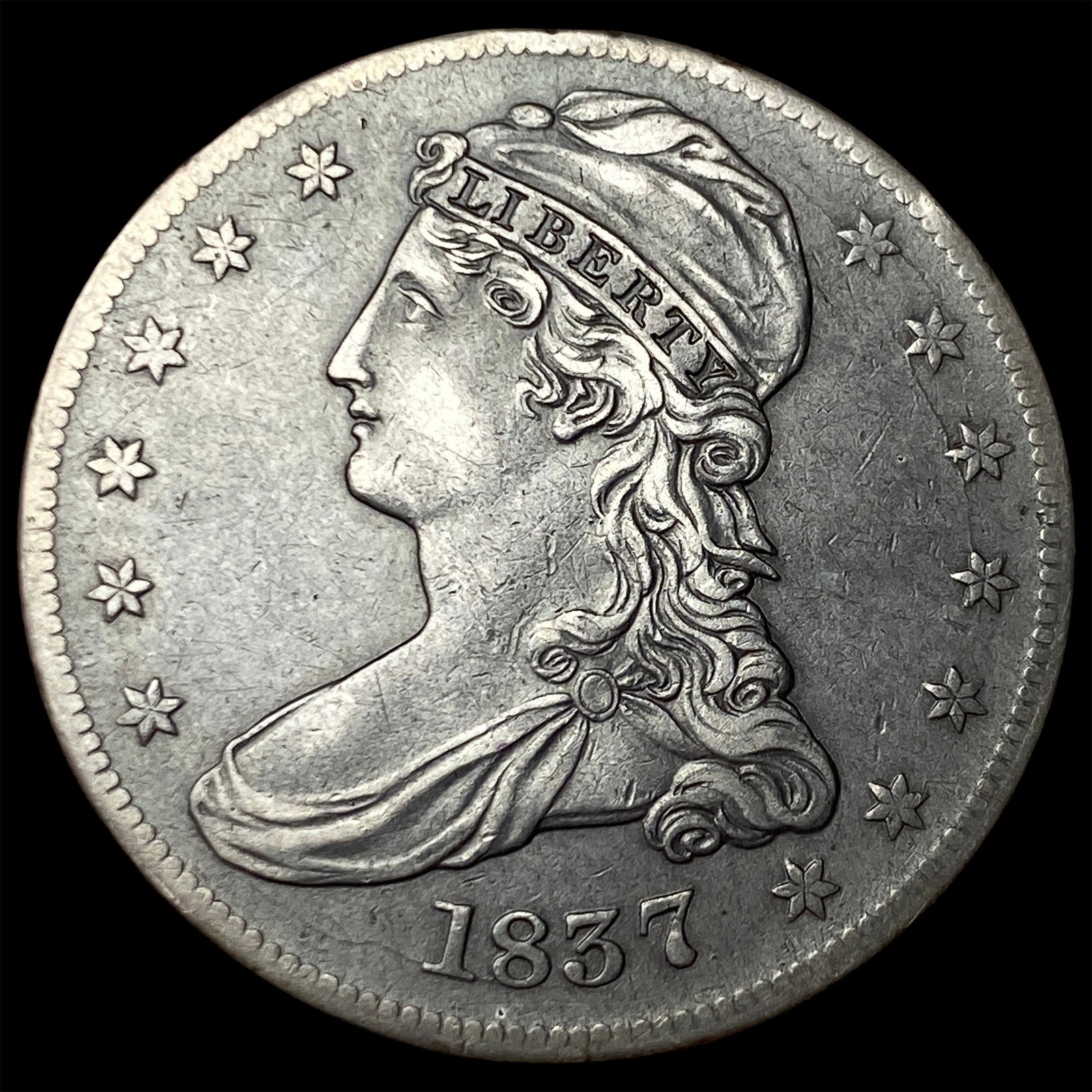 1837 Capped Bust Half Dollar LIGHTLY CIRCULATED: 1837 Capped Bust Half Dollar LIGHTLY CIRCULATED