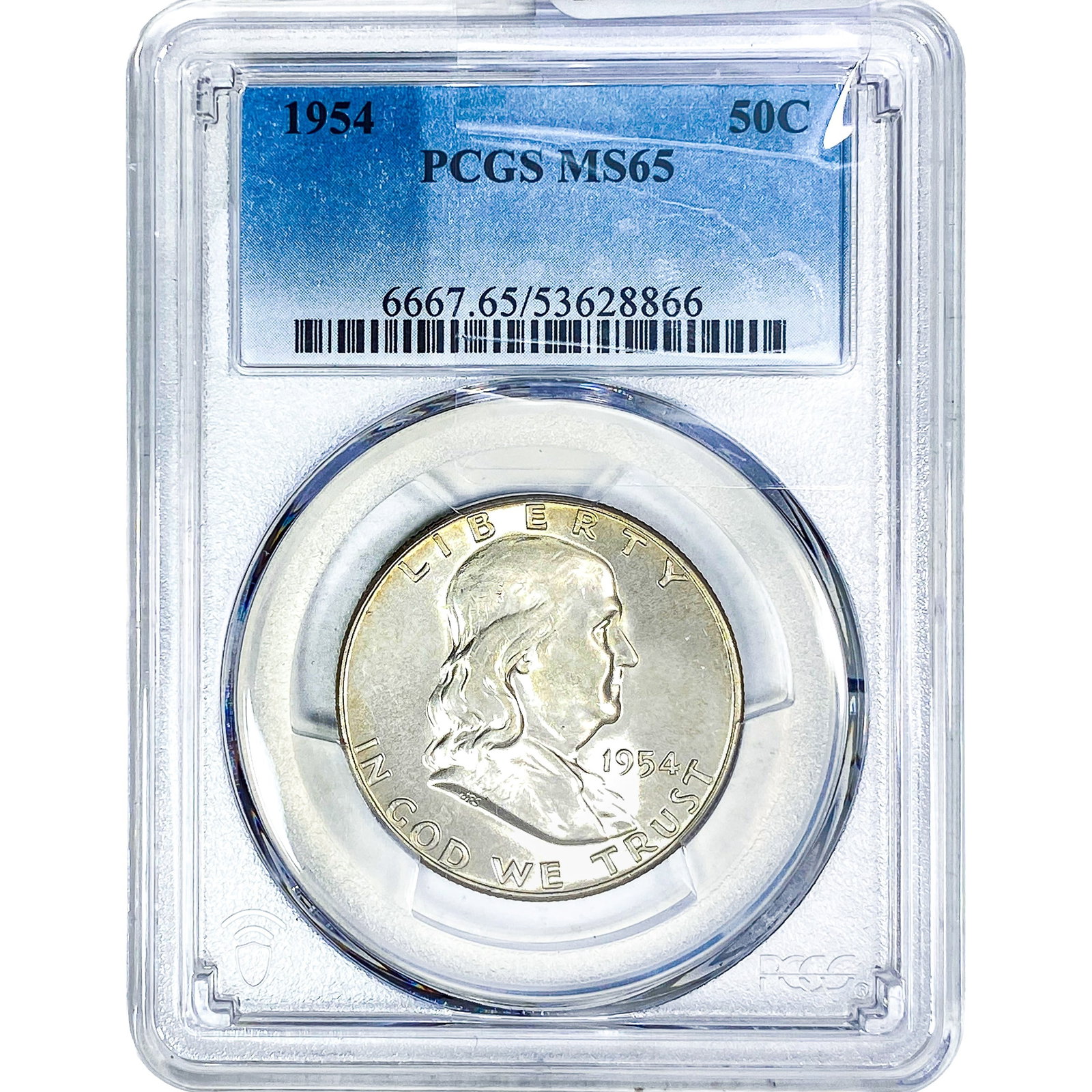 1954 Franklin Half Dollar PCGS MS65: 1954 Franklin Half Dollar PCGS MS65