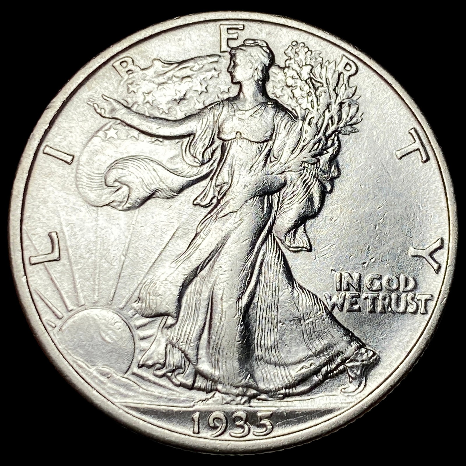 1935-S Silver Walking Liberty Half Dollar UNCIRCULATED: 1935-S Silver Walking Liberty Half Dollar UNCIRCULATED