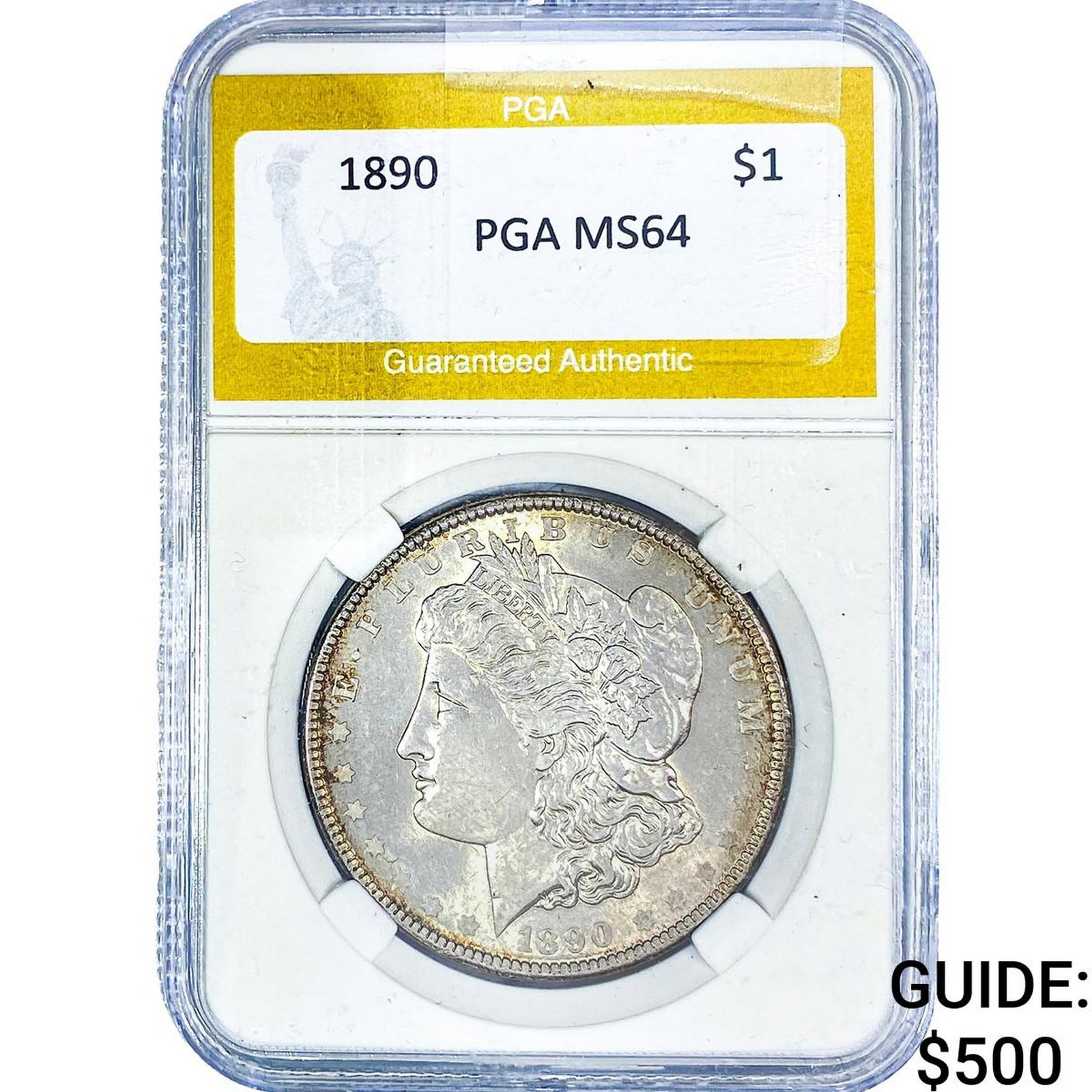 1890 Morgan Silver Dollar PGA MS64: 1890 Morgan Silver Dollar PGA MS64
