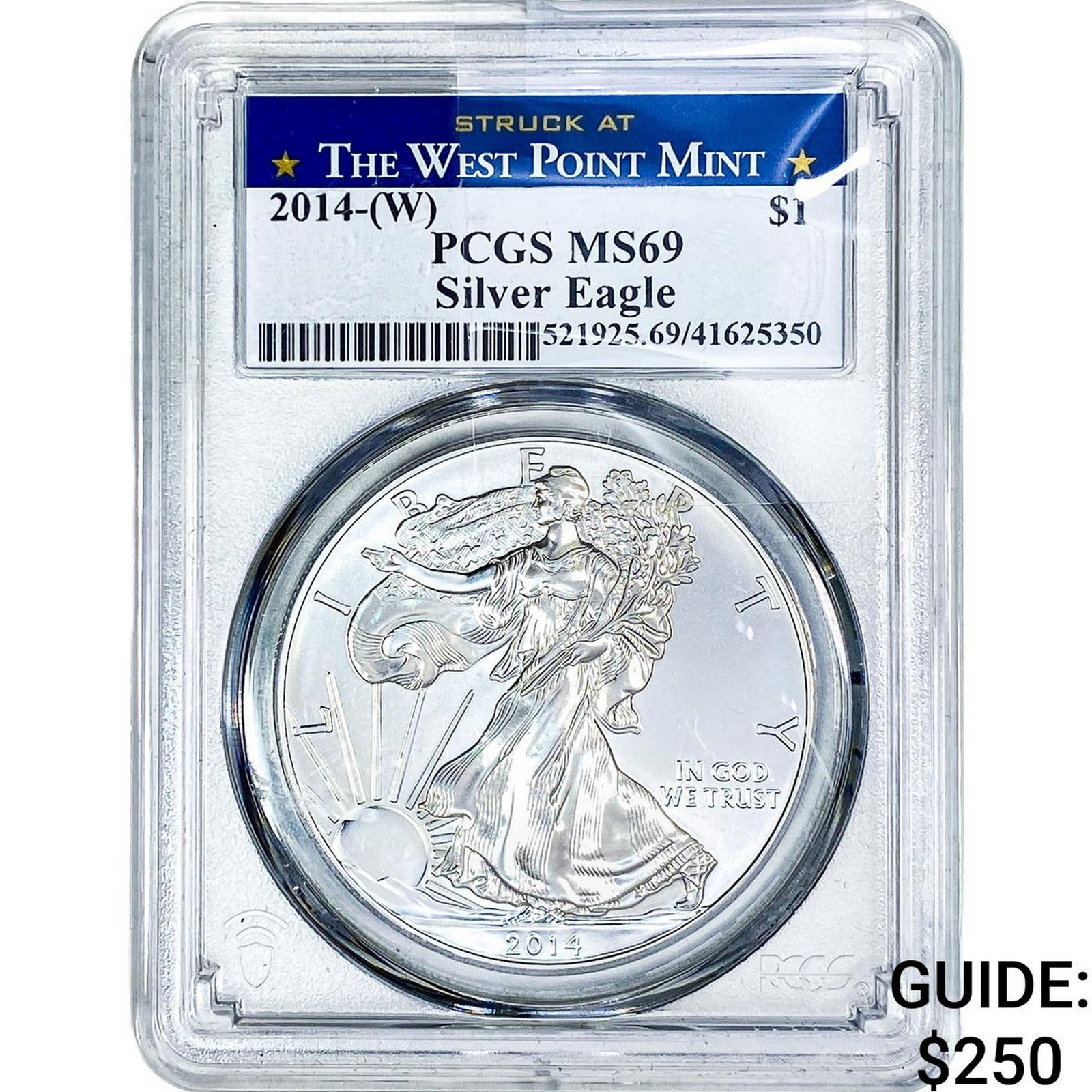 2014-W Silver Eagle PCGS MS69: 2014-W Silver Eagle PCGS MS69