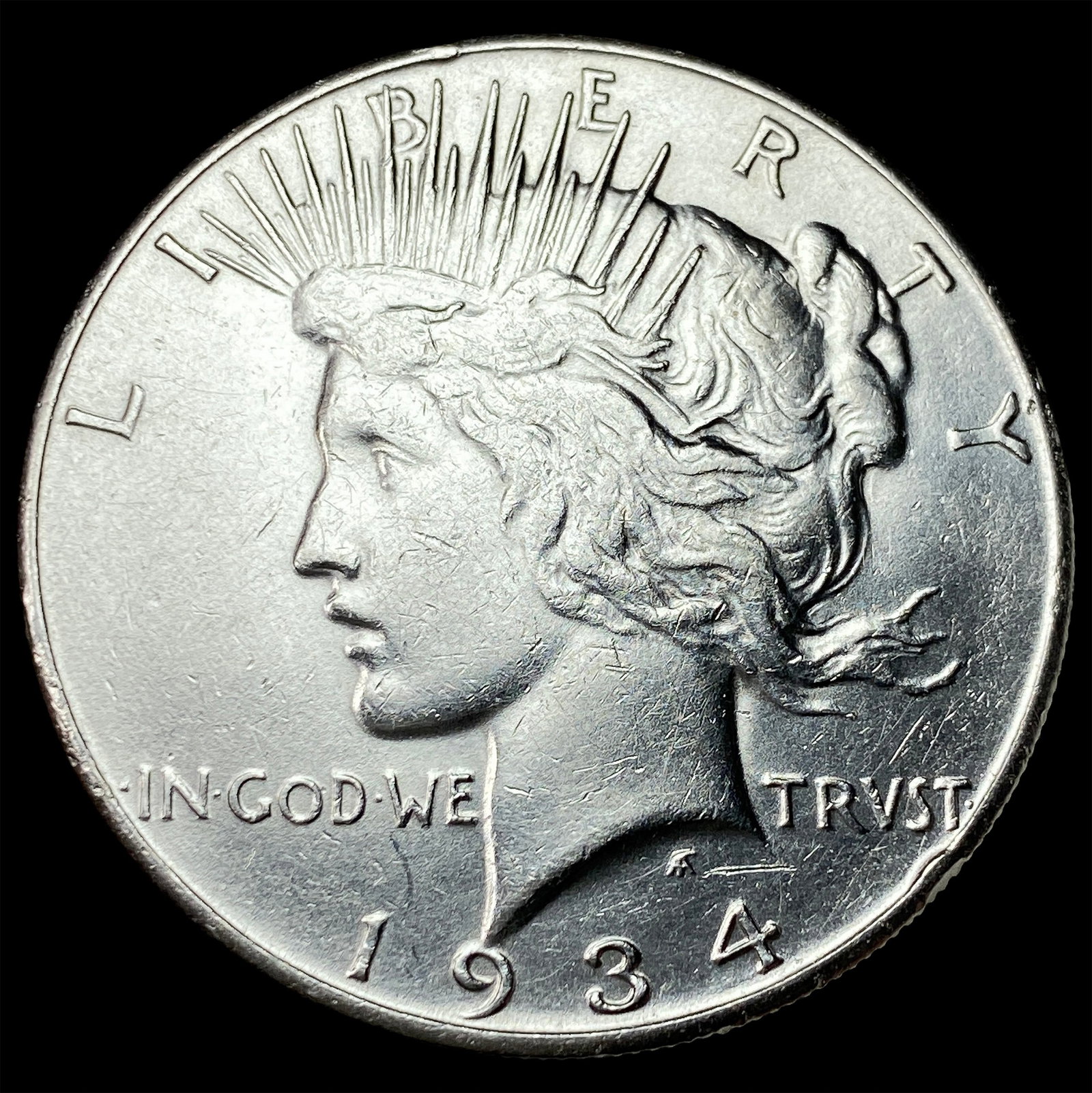 1934-S Peace Silver Dollar CLOSELY UNCIRCULATED: 1934-S Peace Silver Dollar CLOSELY UNCIRCULATED